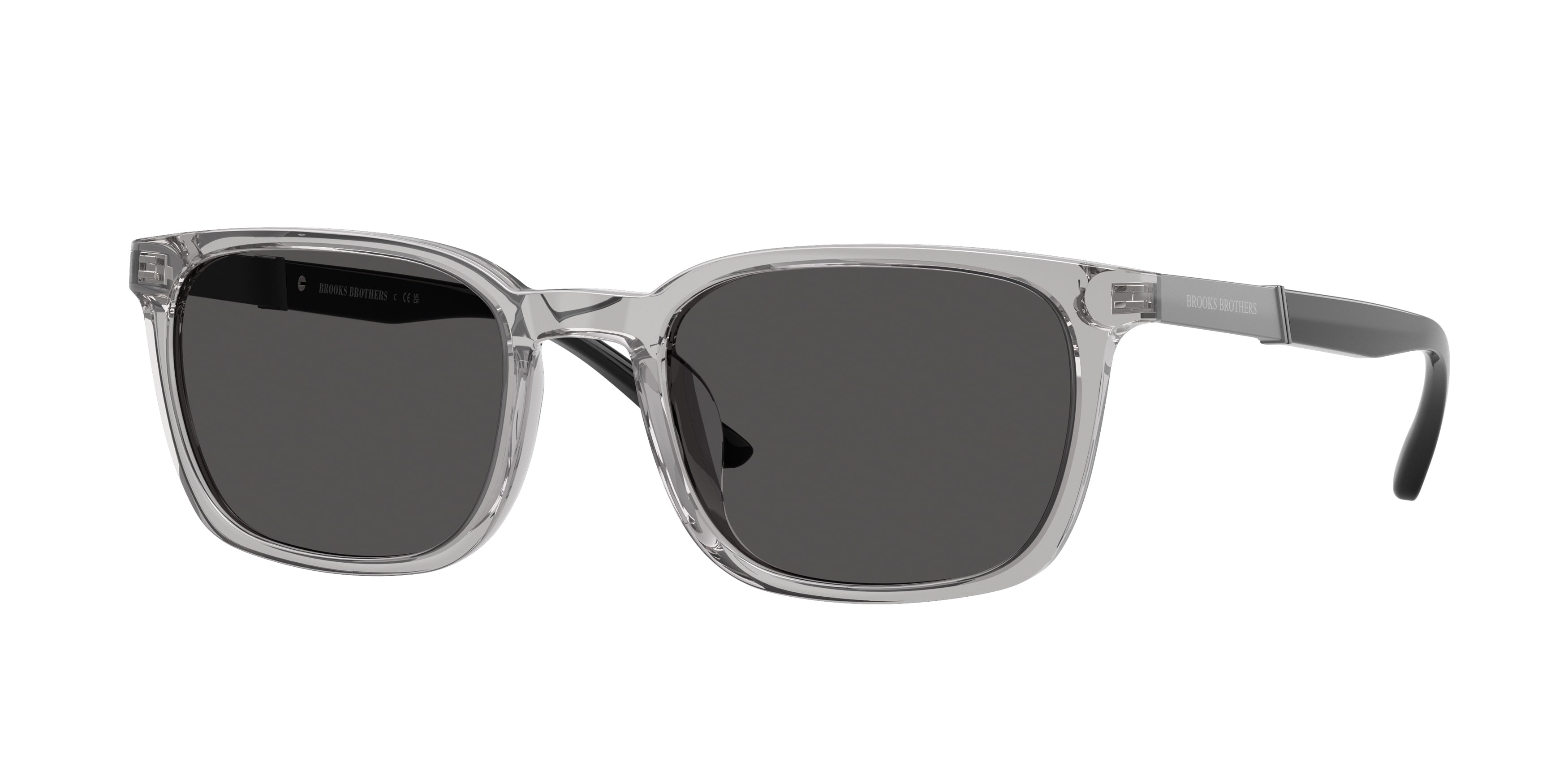 Brooks Brothers BB5054U Rectangle Sunglasses  616887-Grey Transparent 53-145-19 - Color Map Grey