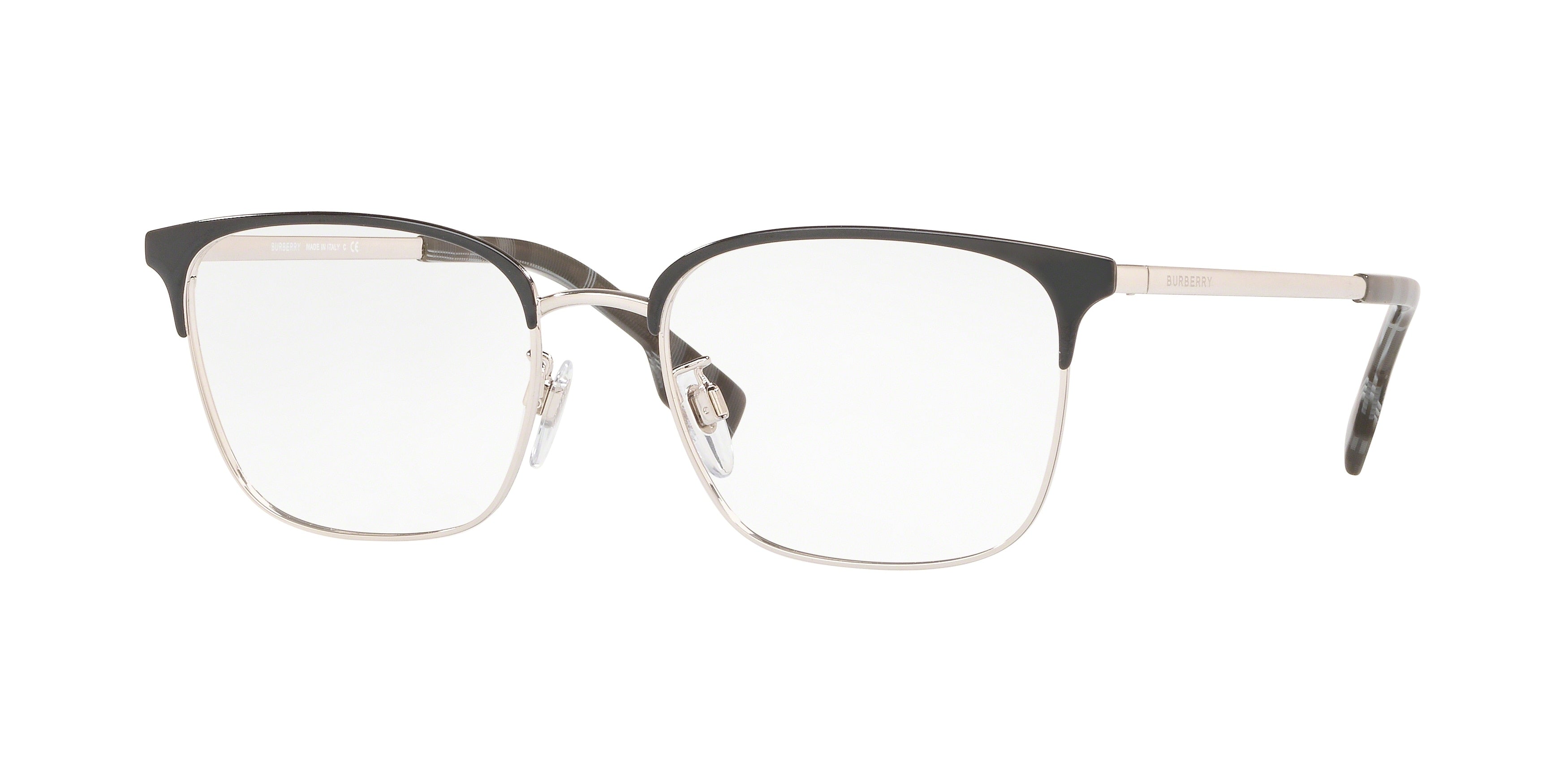 Burberry BE1338D Square Eyeglasses  1005-Grey/Silver 53-145-18 - Color Map Grey
