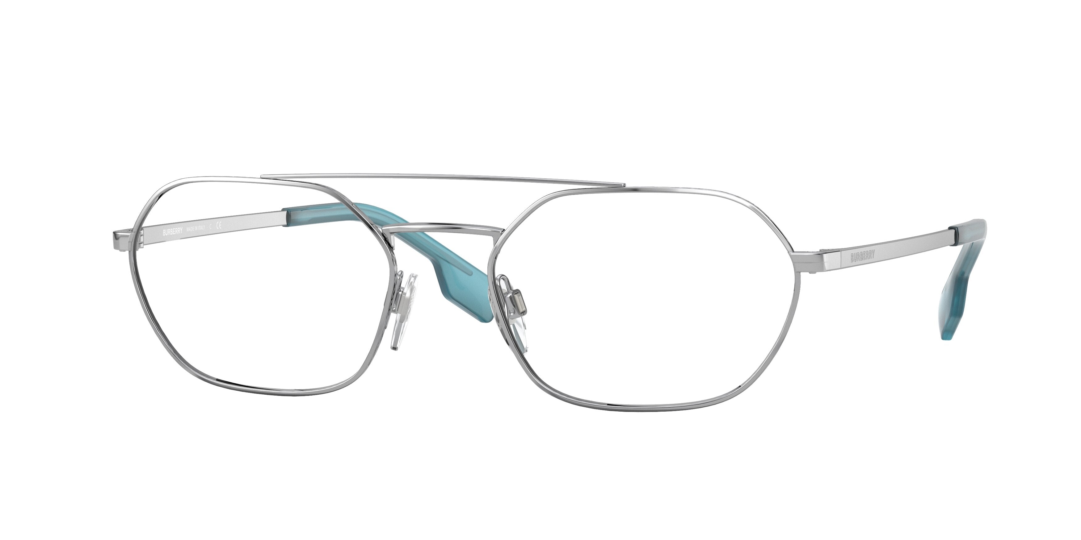 Burberry FAIRWAY BE1351 Irregular Eyeglasses  1005-Silver 55-145-19 - Color Map Silver
