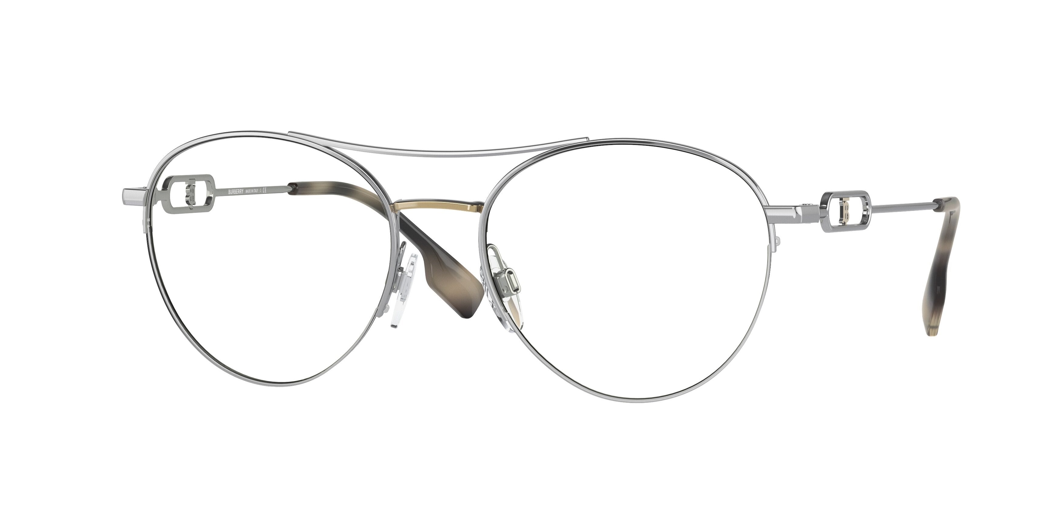 Burberry MARTHA BE1354 Phantos Eyeglasses  1303-Silver 51-140-18 - Color Map Silver