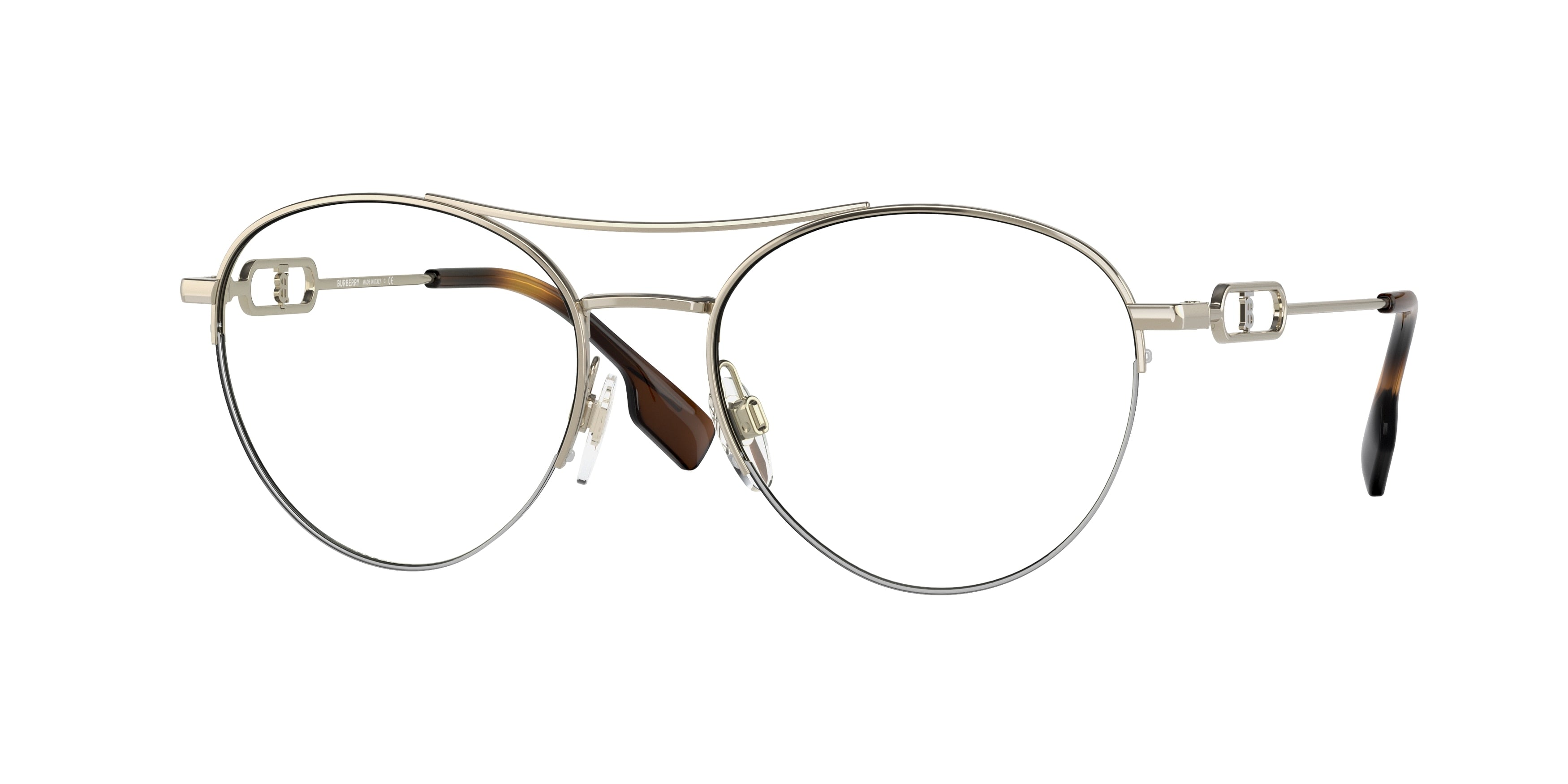 Burberry MARTHA BE1354 Phantos Eyeglasses  1320-Light Gold 53-140-18 - Color Map Gold