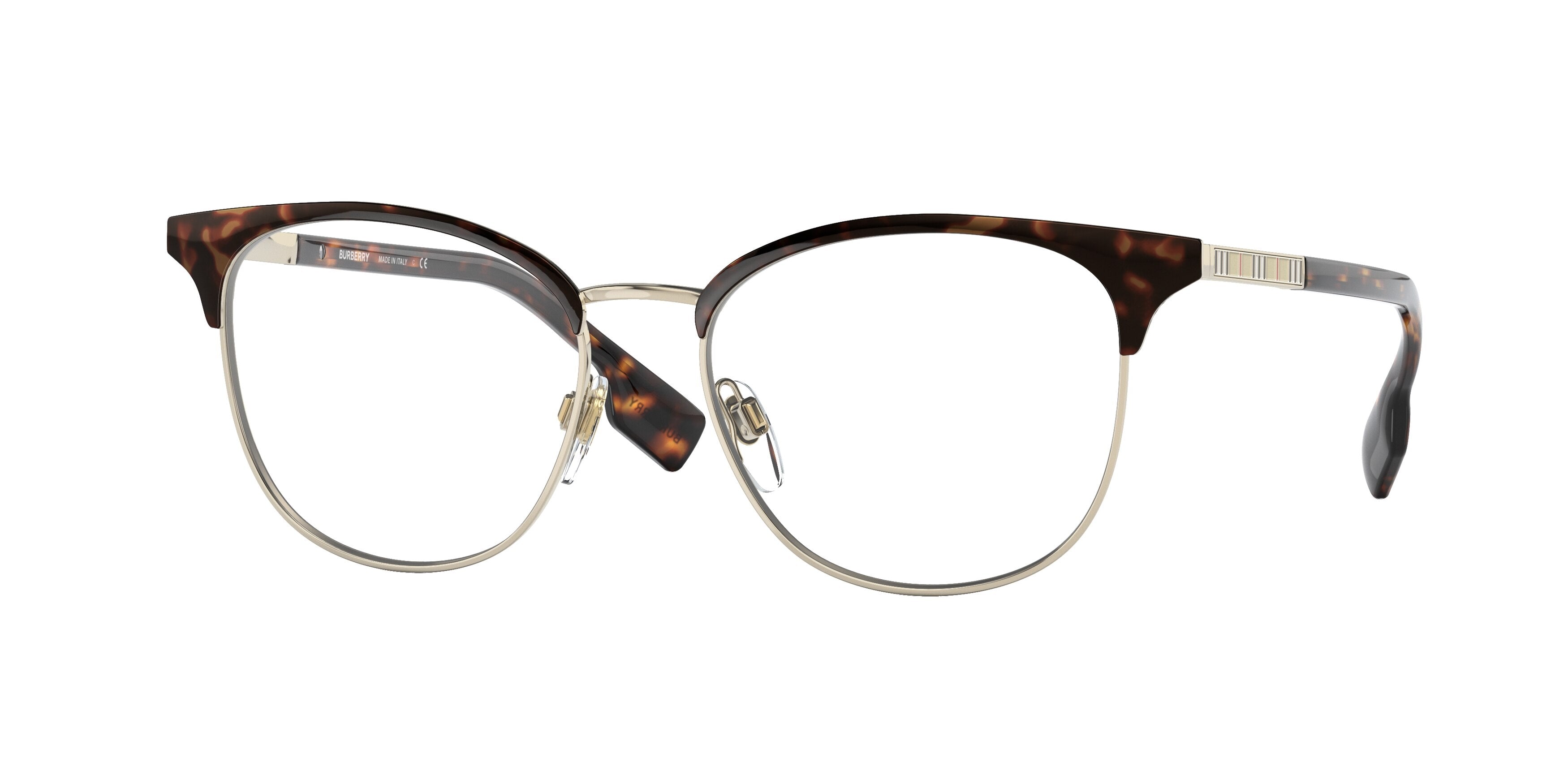 Burberry SOPHIA BE1355 Square Eyeglasses  1312-Light Gold/Havana 52-140-16 - Color Map Gold