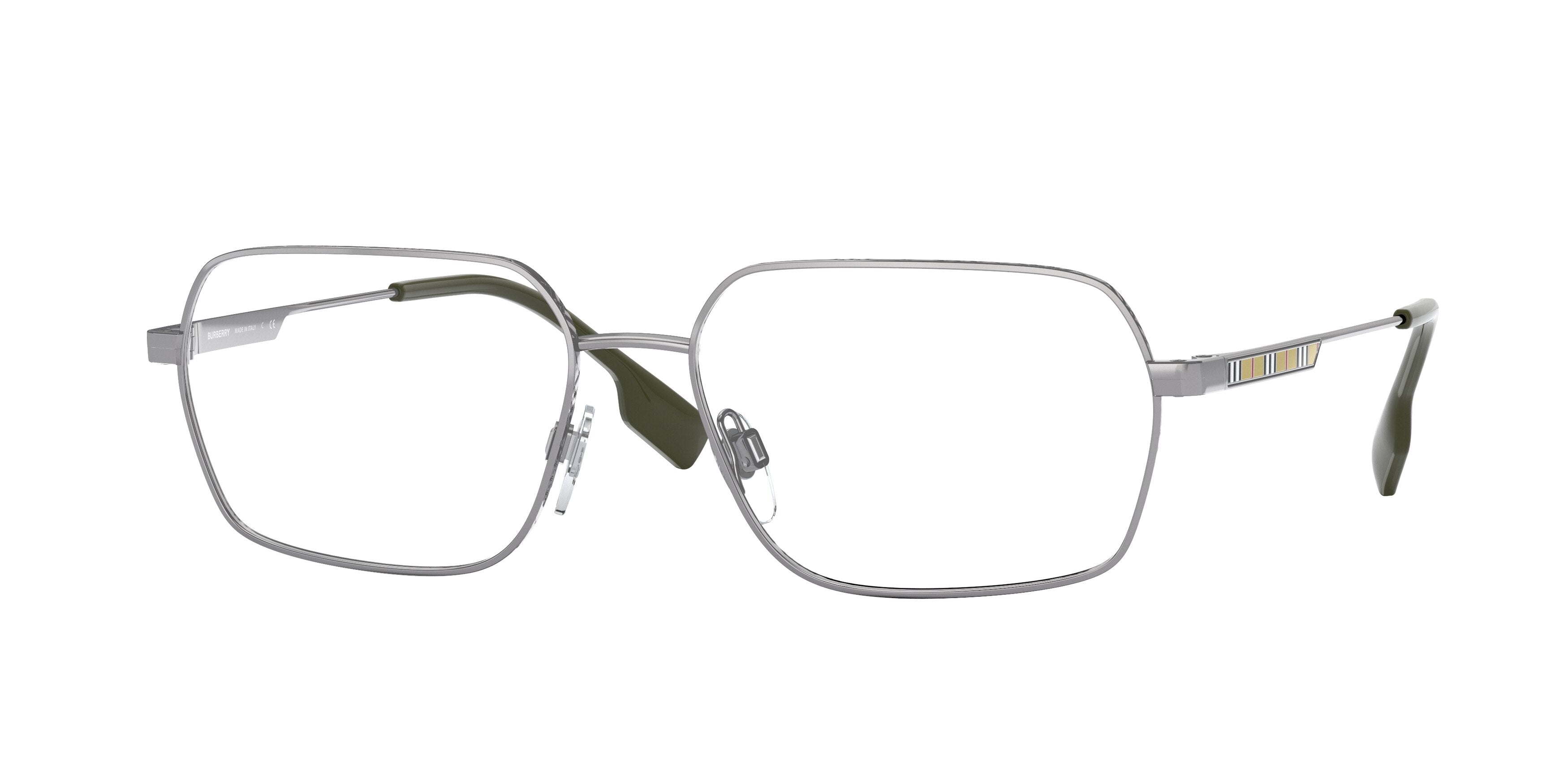 Burberry ELDON BE1356 Irregular Eyeglasses  1003-Gunmetal 57-145-16 - Color Map Grey