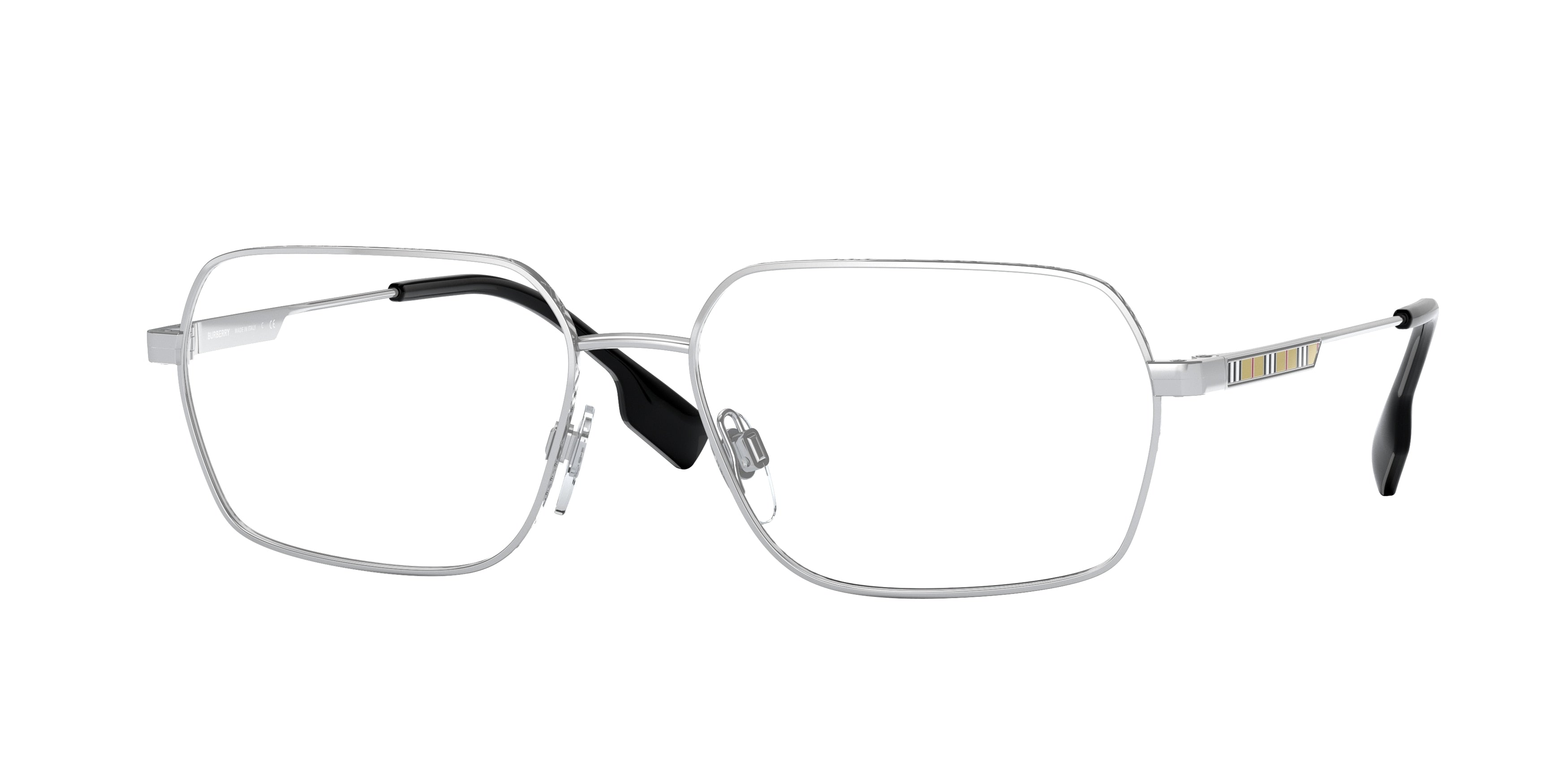 Burberry ELDON BE1356 Irregular Eyeglasses  1005-Silver 55-145-16 - Color Map Silver