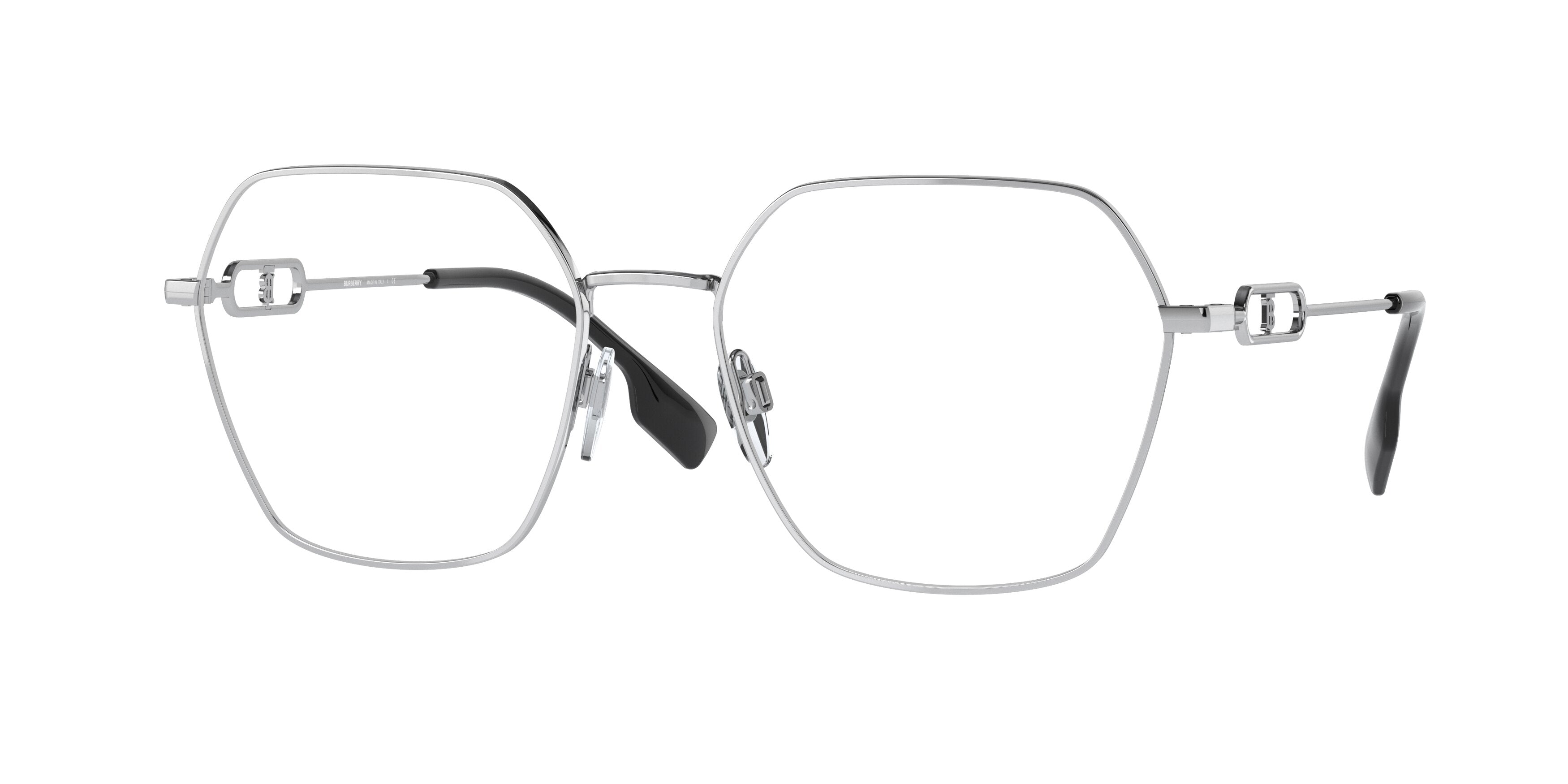 Burberry CHARLEY BE1361 Irregular Eyeglasses  1005-Silver 56-140-18 - Color Map Silver