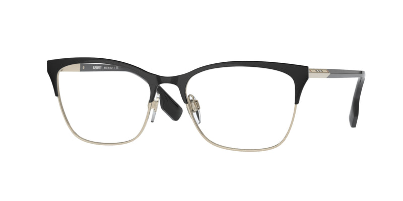 Burberry ALMA BE1362 Cat Eye Eyeglasses  1326-Light Gold/Black 54-140-17 - Color Map Gold