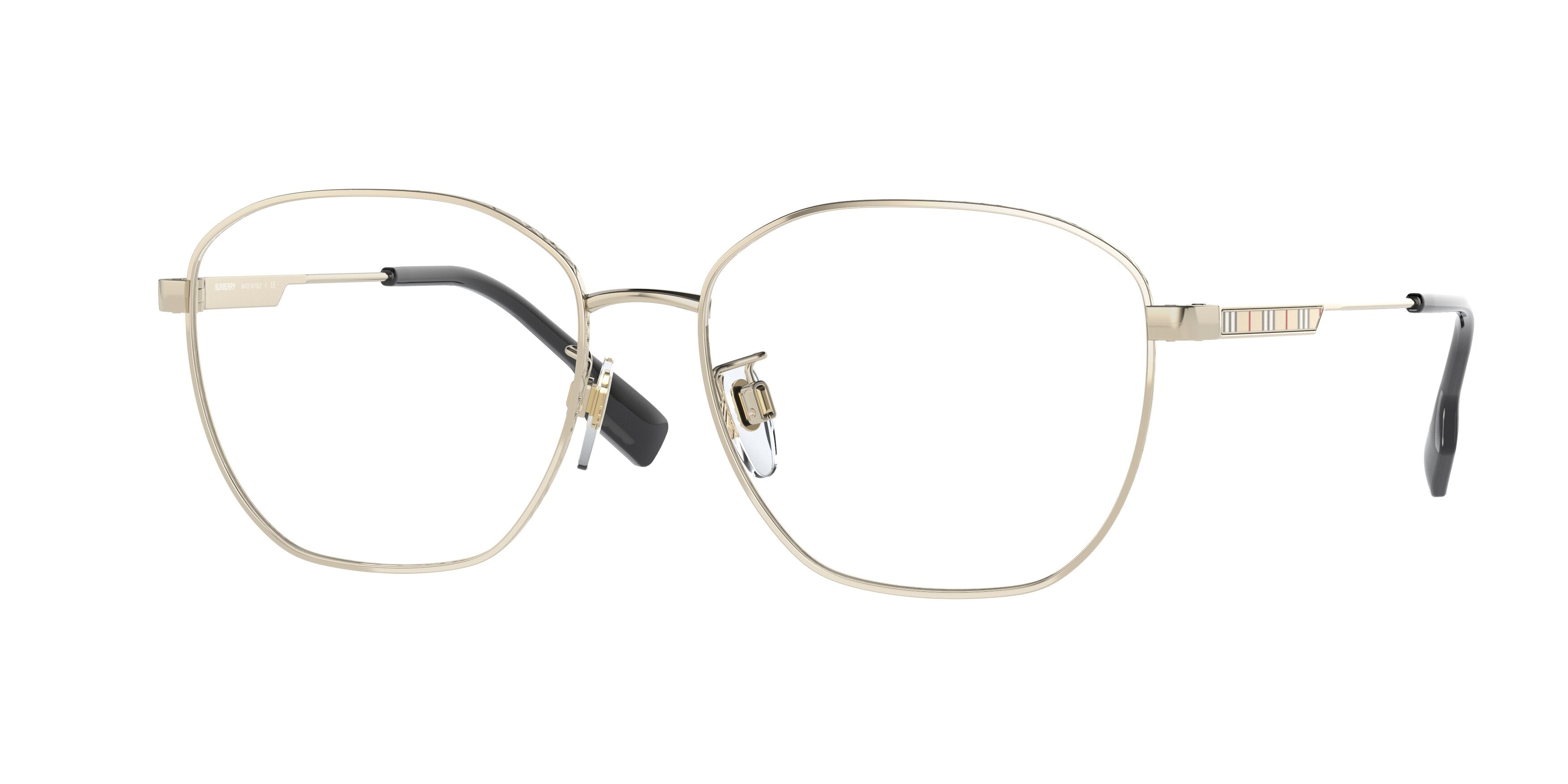 Burberry BE1365D Irregular Eyeglasses  1109-Light Gold 56-145-16 - Color Map Gold