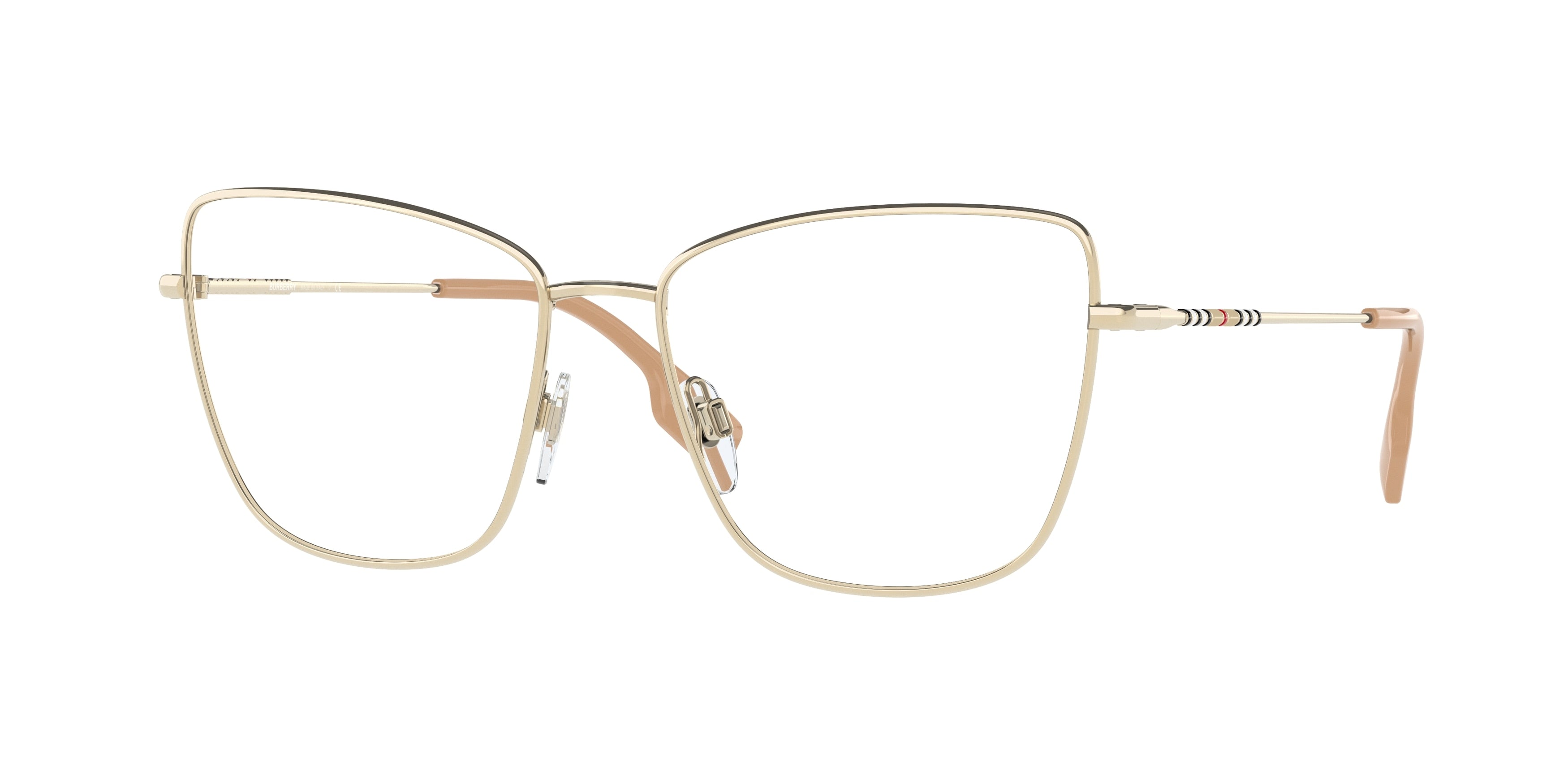Burberry BEA BE1367 Cat Eye Eyeglasses  1338-Light Gold 55-140-16 - Color Map Gold