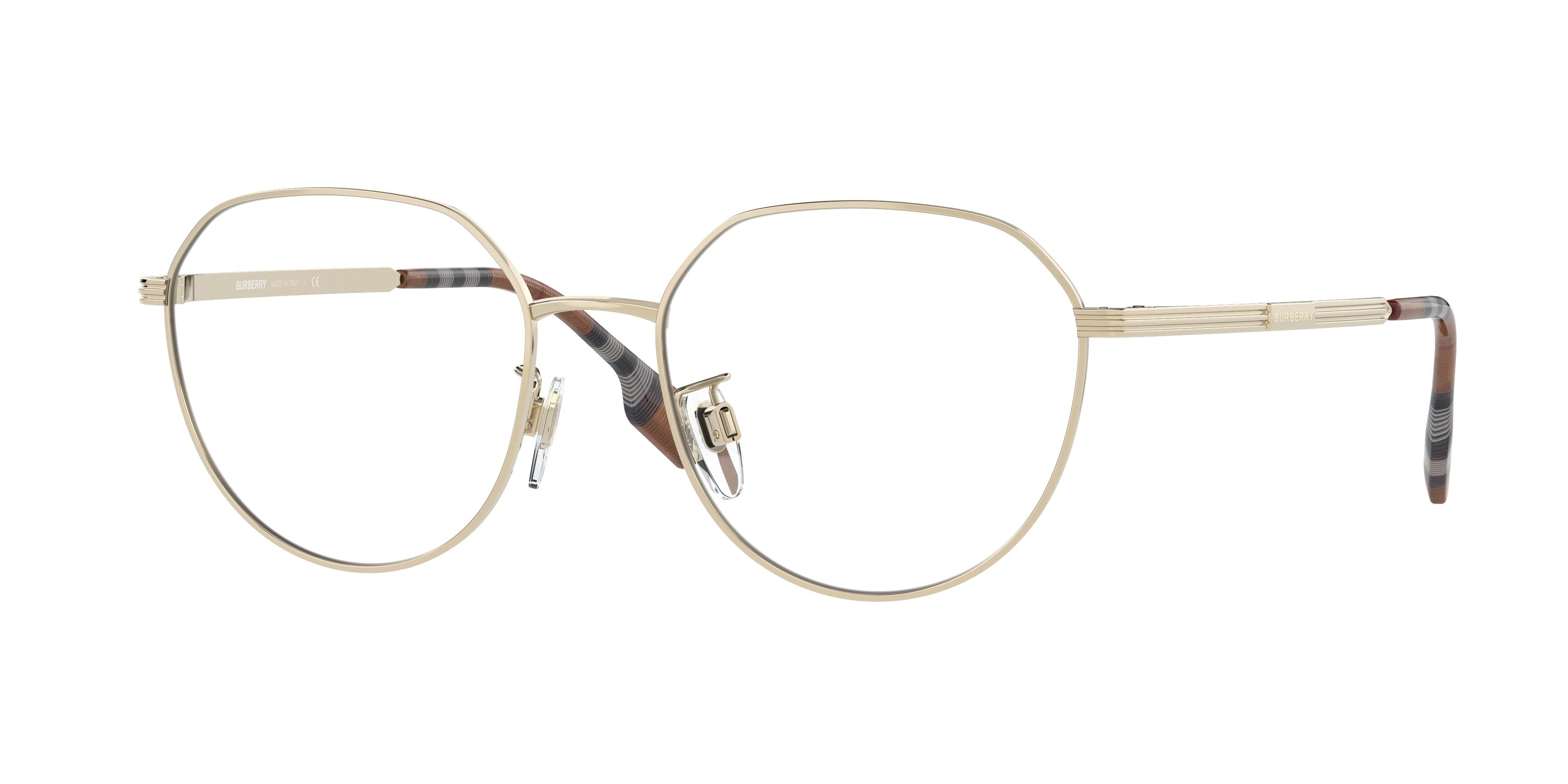 Burberry BE1370D Irregular Eyeglasses  1109-Light Gold 54-145-18 - Color Map Gold