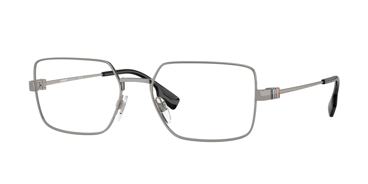 Burberry BE1380 Rectangle Eyeglasses  1003-Gunmetal 56-145-18 - Color Map Grey