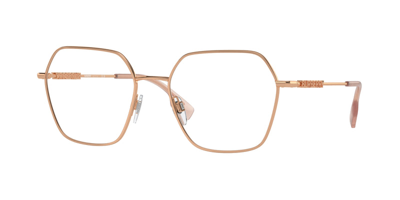 Burberry BE1381 Irregular Eyeglasses  1337-Rose Gold 56-140-18 - Color Map Gold