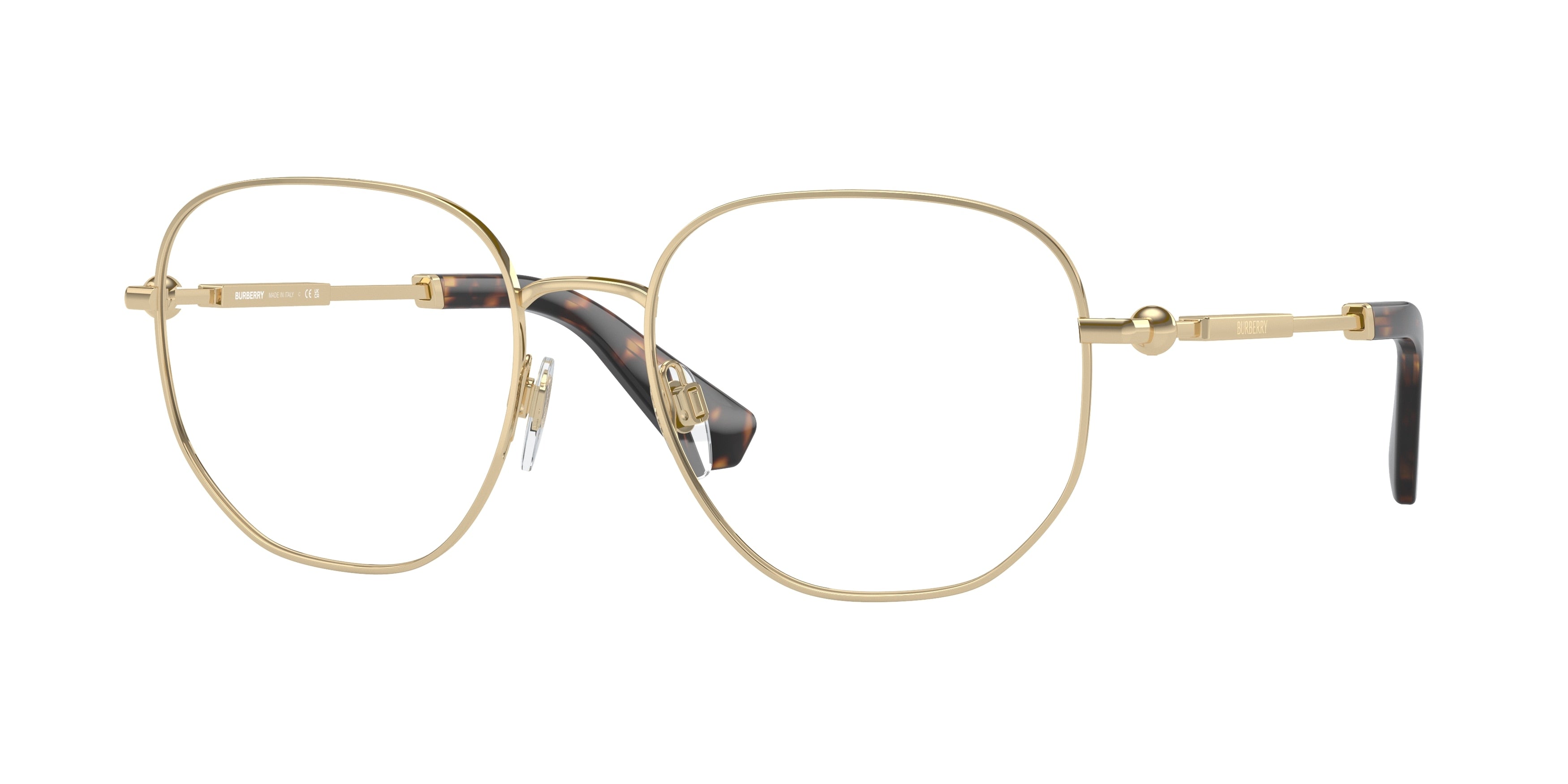 Burberry BE1385 Square Eyeglasses  1109-Light Gold 55-145-18 - Color Map Gold