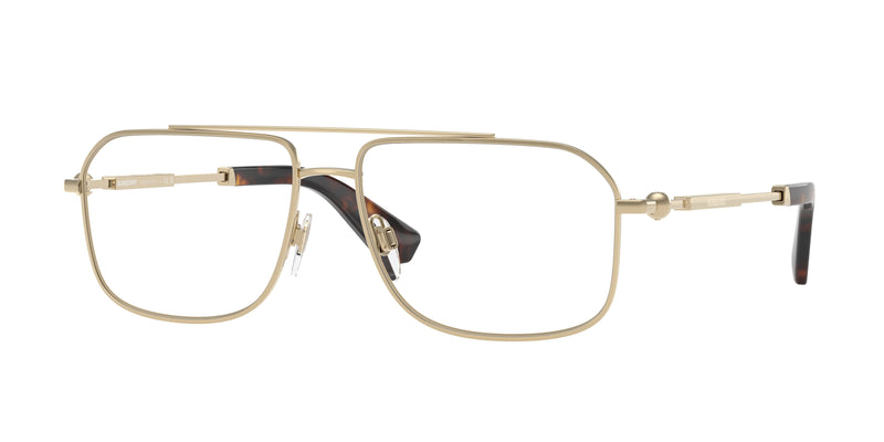 Burberry BE1391 Rectangle Eyeglasses  1109-Light Gold 58-145-15 - Color Map Gold