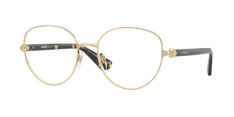 Burberry BE1394 Phantos Eyeglasses  1109-Light Gold 55-140-18 - Color Map Gold