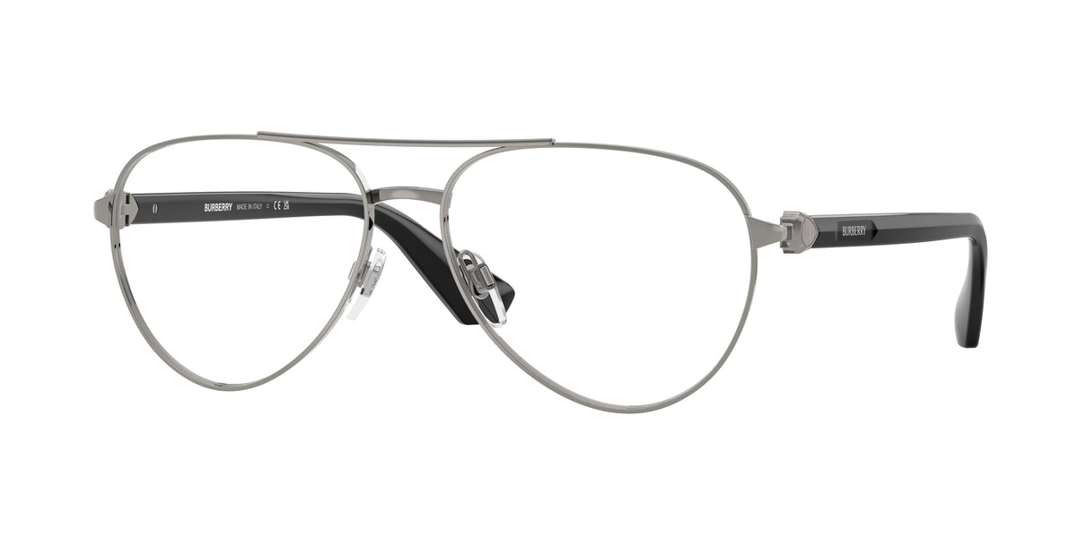 Burberry BE1397 Pilot Eyeglasses  1003-Gunmetal 57-140-15 - Color Map Grey