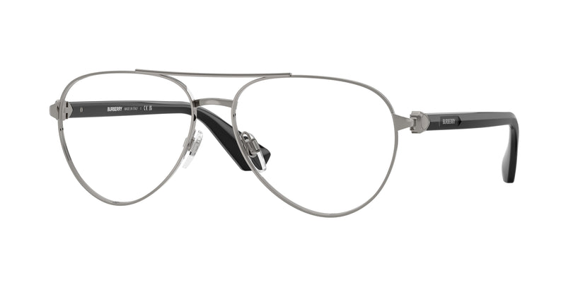Burberry BE1397 Pilot Eyeglasses  1003-Gunmetal 57-140-15 - Color Map Grey