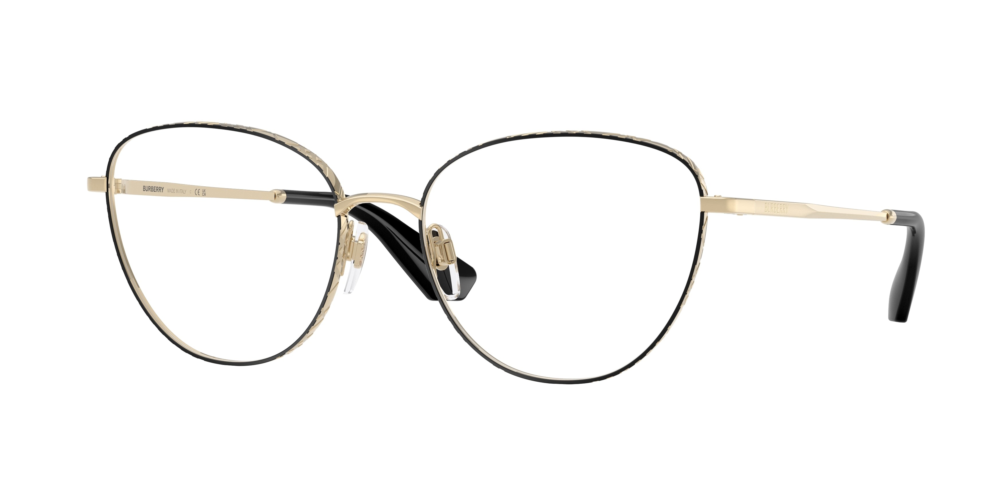 Burberry BE1398 Cat Eye Eyeglasses  1326-Black 56-140-17 - Color Map Black