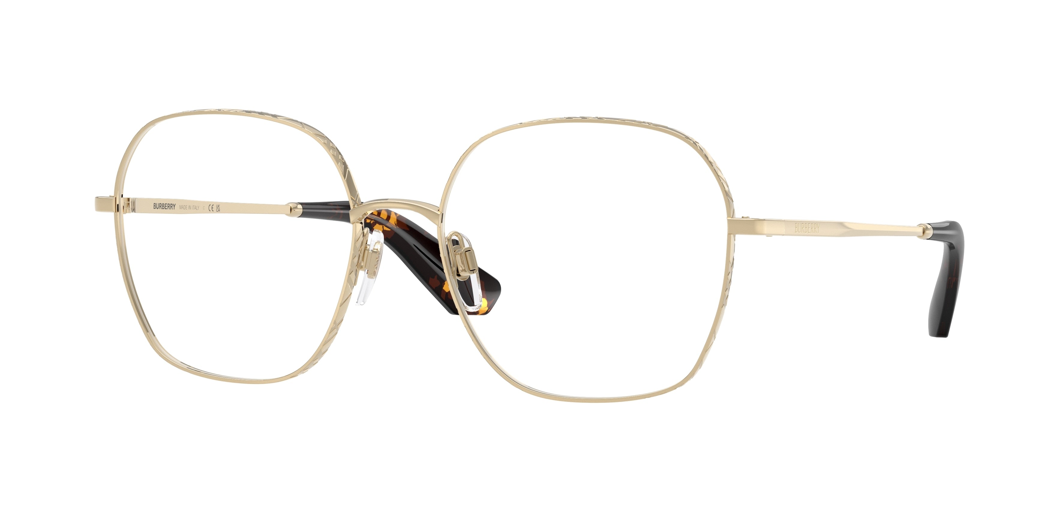 Burberry BE1399 Square Eyeglasses  1109-Light Gold 55-140-17 - Color Map Gold