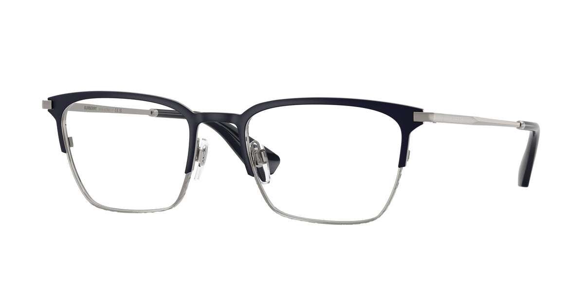 Burberry BE1401 Rectangle Eyeglasses  1003-Blue/Gunmetal 54-145-19 - Color Map Blue