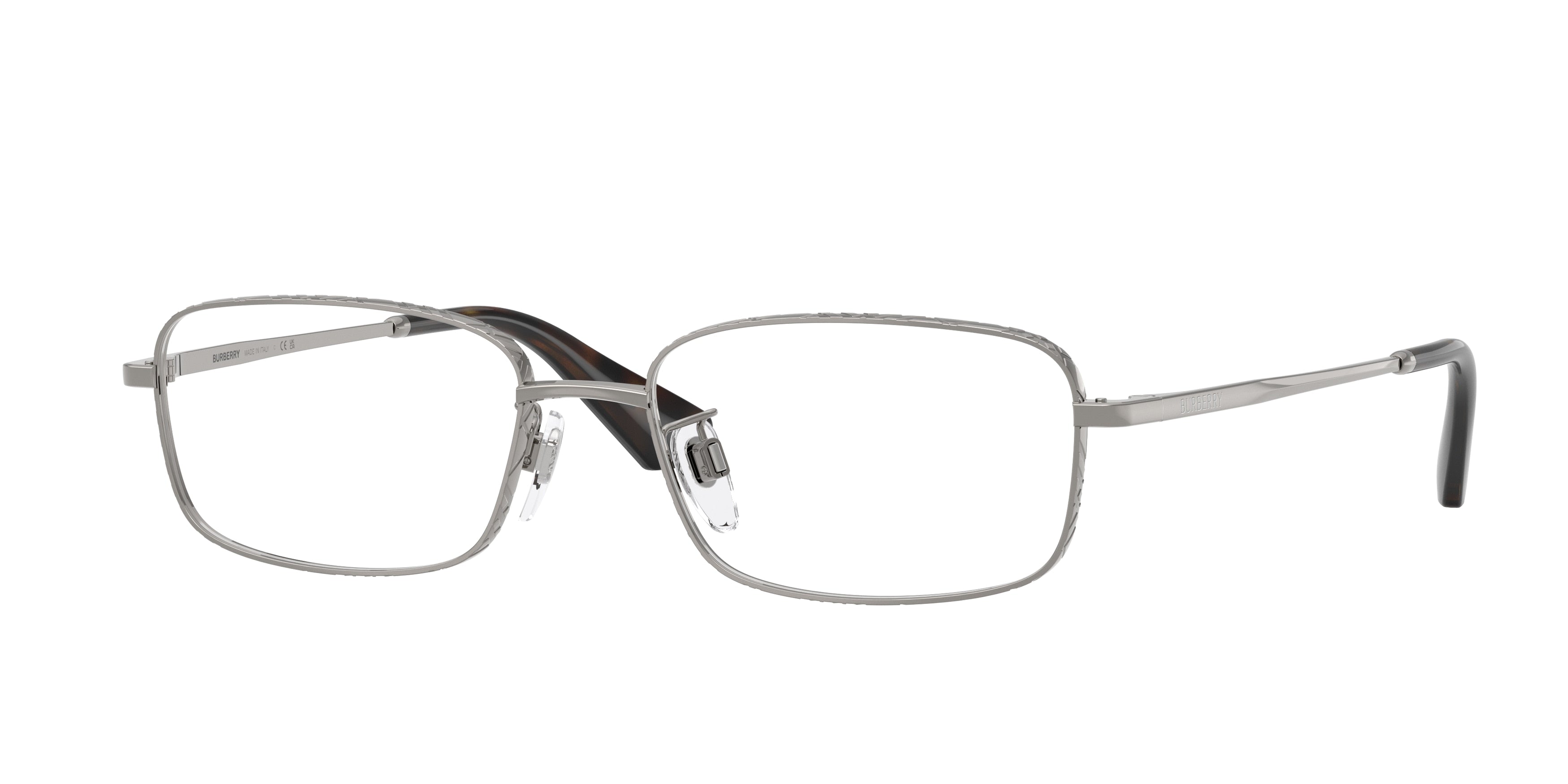 Burberry BE1402D Rectangle Eyeglasses  1003-Gunmetal 55-145-17 - Color Map Grey
