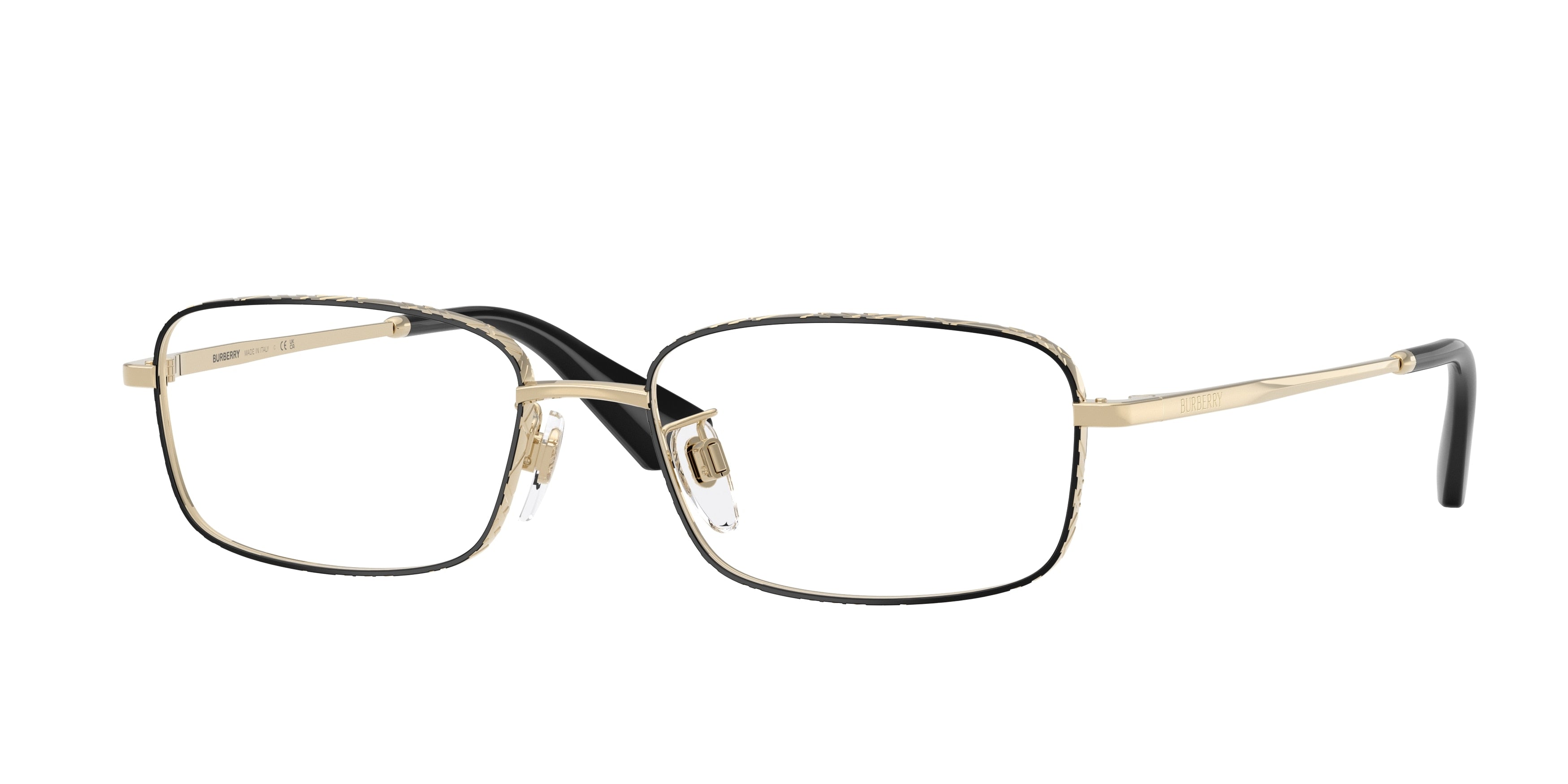 Burberry BE1402D Rectangle Eyeglasses  1326-Black 55-145-17 - Color Map Black