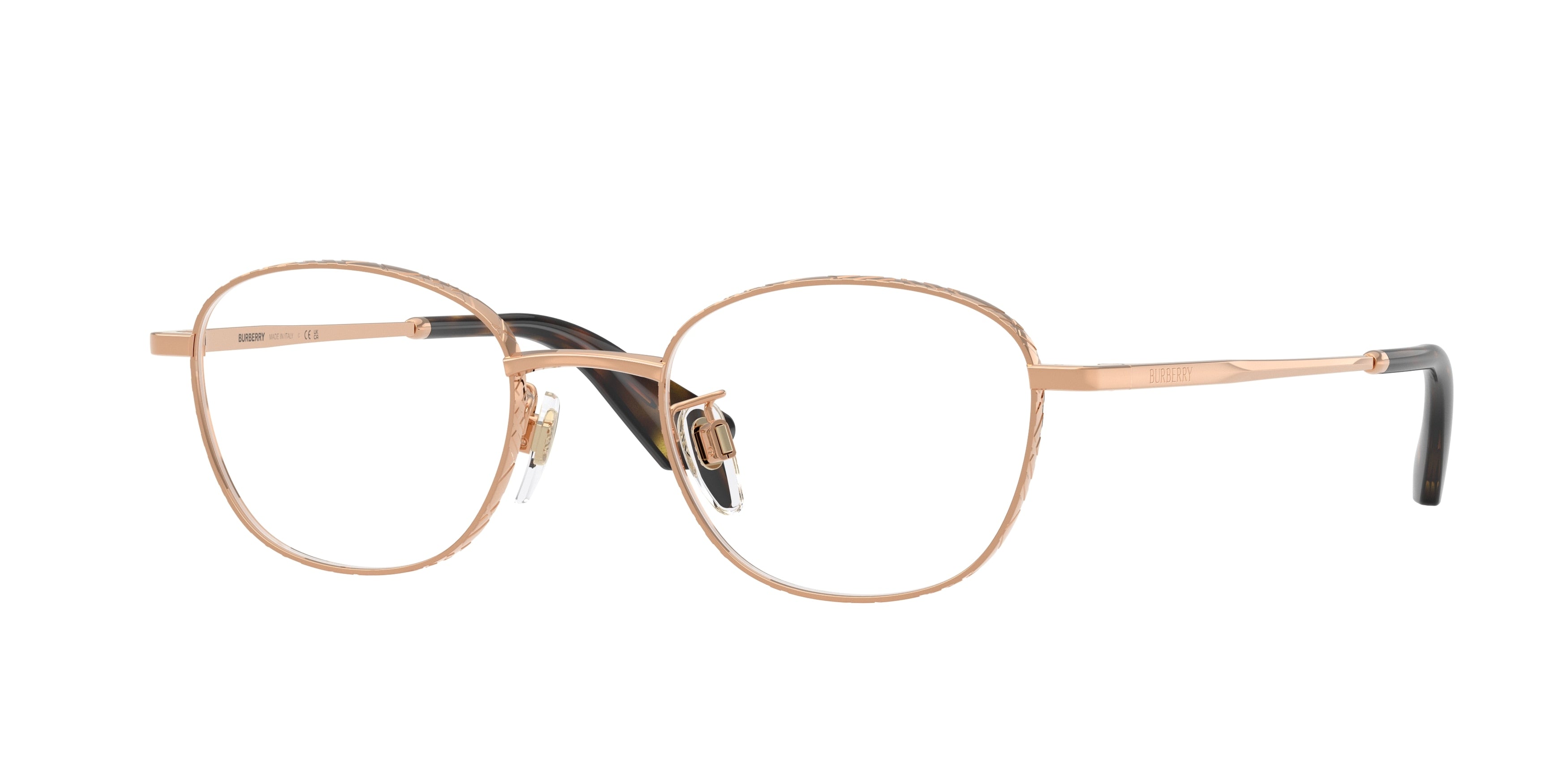 Burberry BE1403D Phantos Eyeglasses  1337-Rose Gold 48-145-20 - Color Map Gold