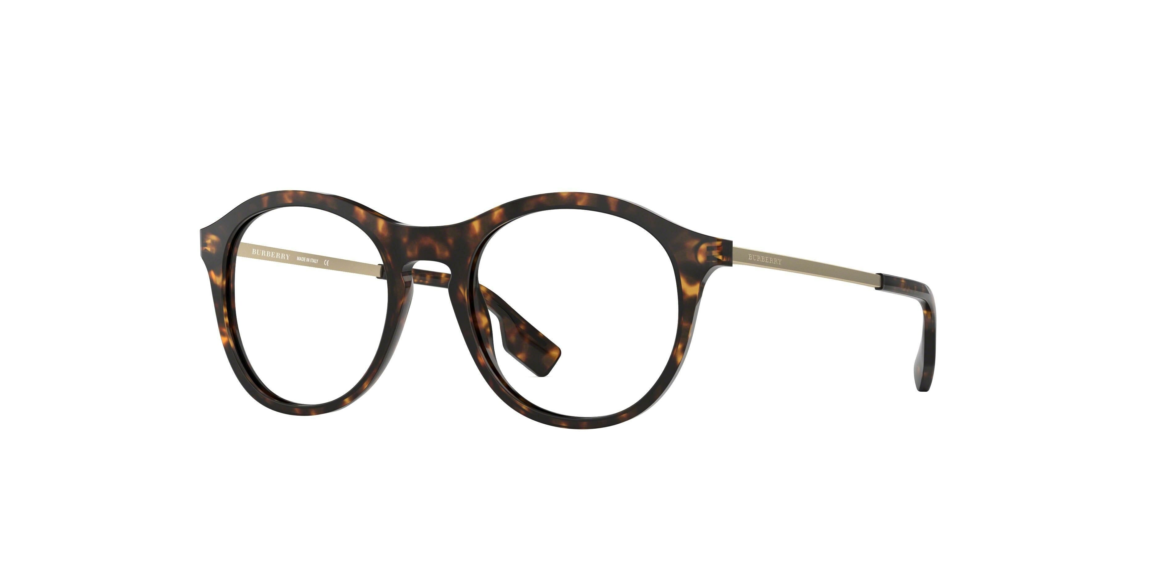 Burberry BE2287 Round Eyeglasses  3002-Dark Havana 48-140-19 - Color Map Brown