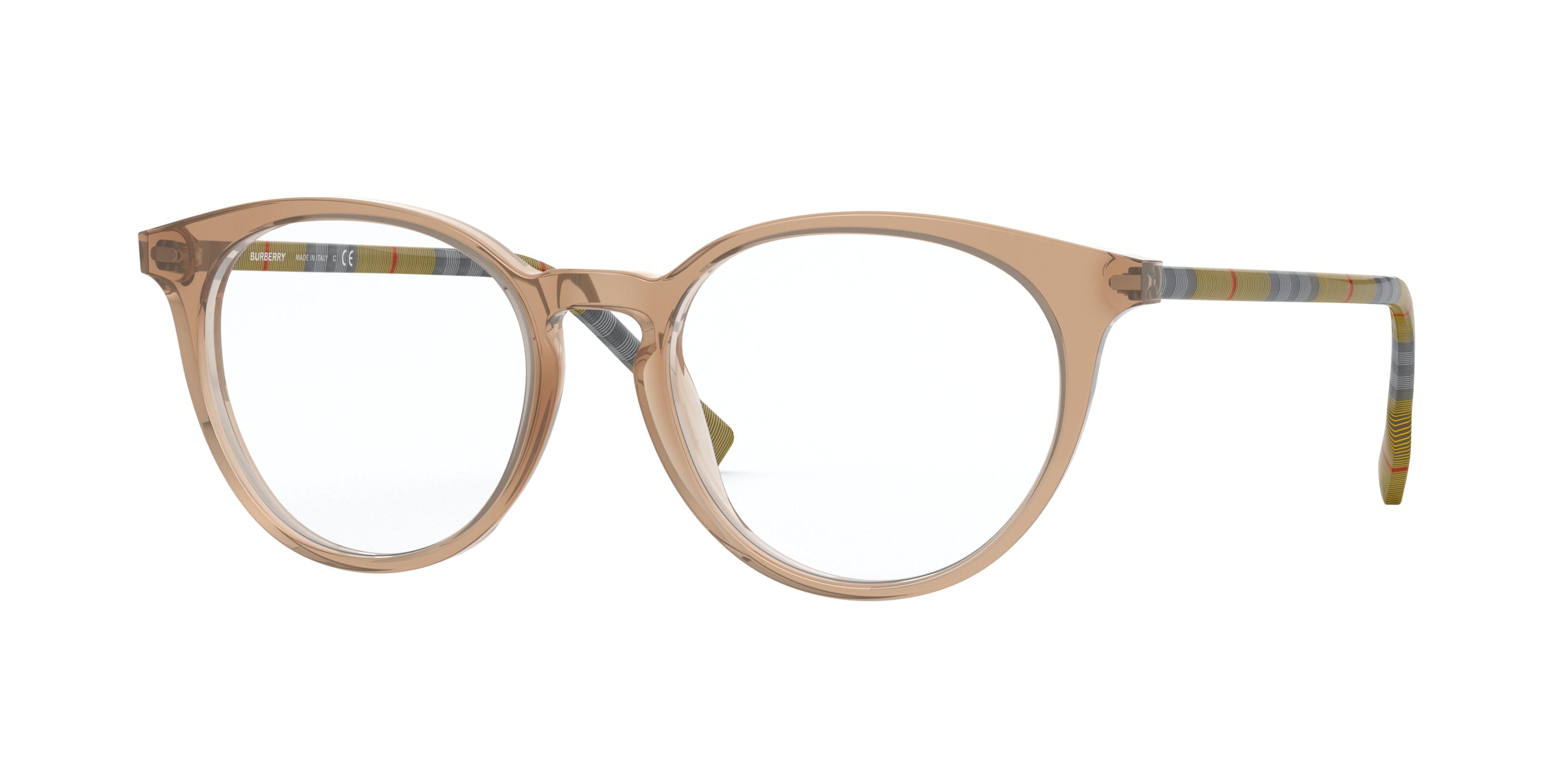 Burberry CHALCOT BE2318 Phantos Eyeglasses  3856-Transparent Brown 51-140-18 - Color Map Brown