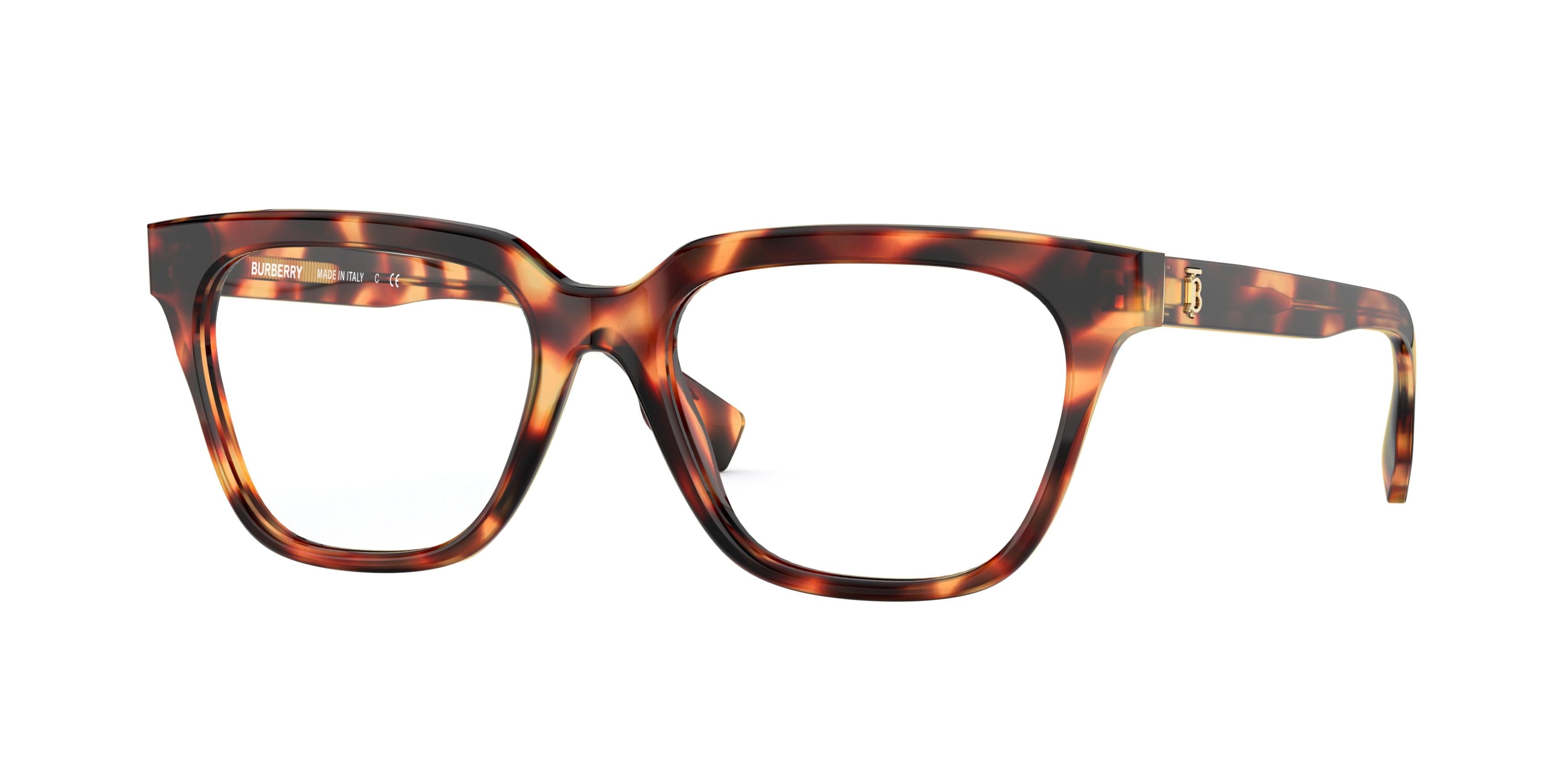 Burberry DORIEN BE2324 Square Eyeglasses  3884-Dark Havana 52-140-17 - Color Map Brown