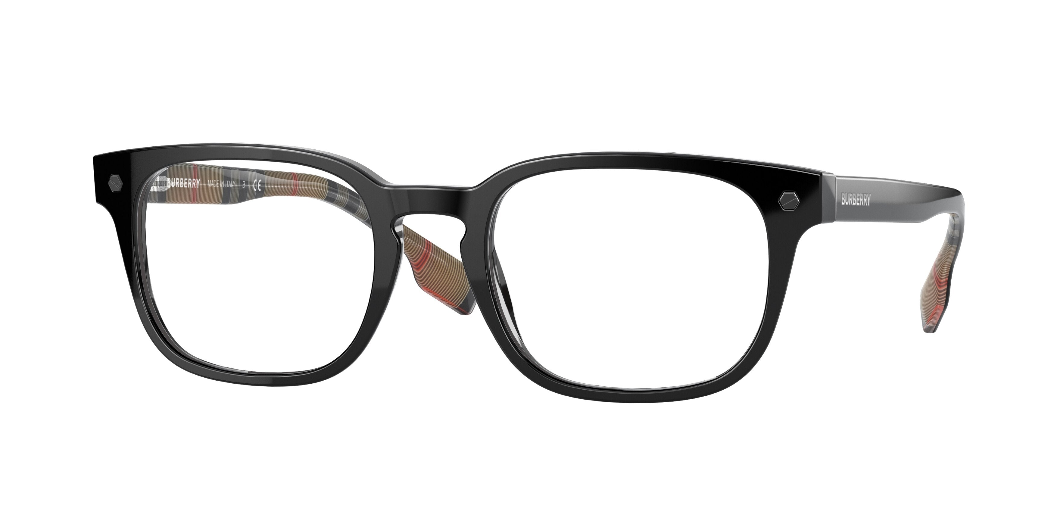 Burberry CARLYLE BE2335F Square Eyeglasses  3773-Black 53-145-21 - Color Map Black