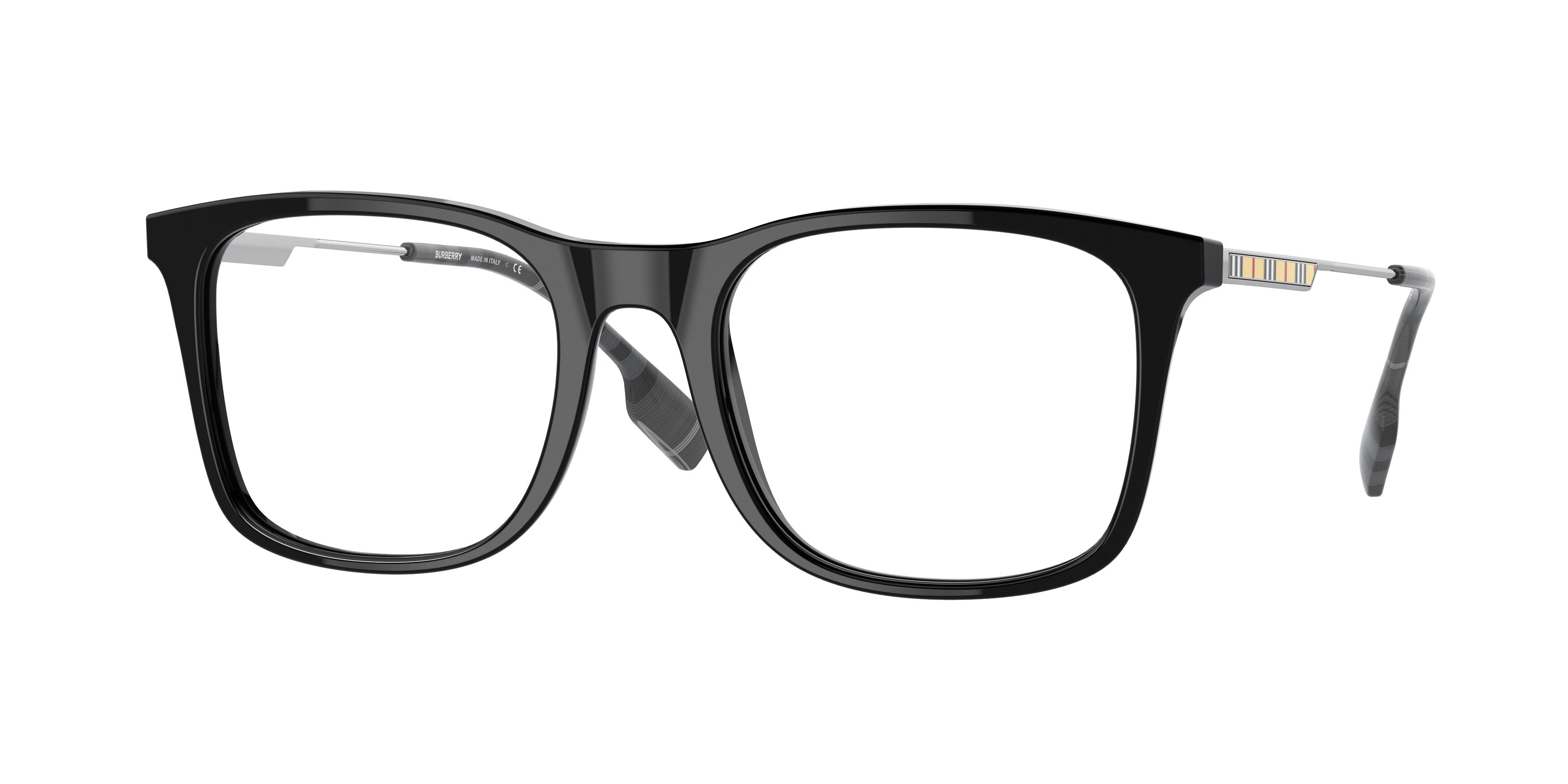 Burberry ELGIN BE2343 Square Eyeglasses  3001-Black 53-145-20 - Color Map Black