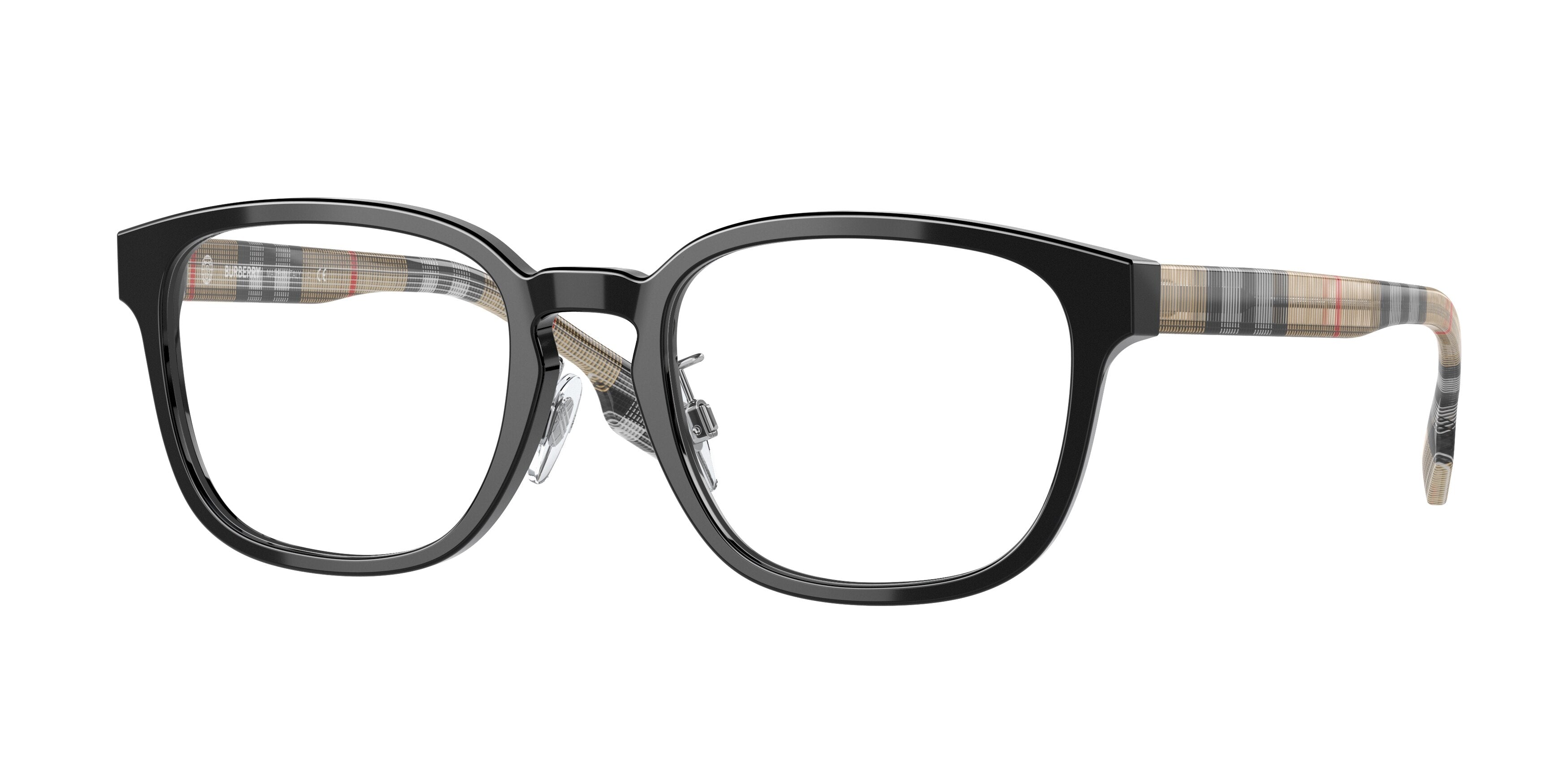 Burberry EDISON BE2344F Square Eyeglasses  3952-Black 53-145-20 - Color Map Black