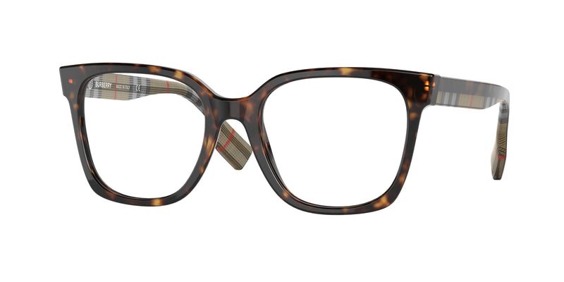 Burberry EVELYN BE2347 Square Eyeglasses  3943-Dark Havana 52-140-19 - Color Map Brown