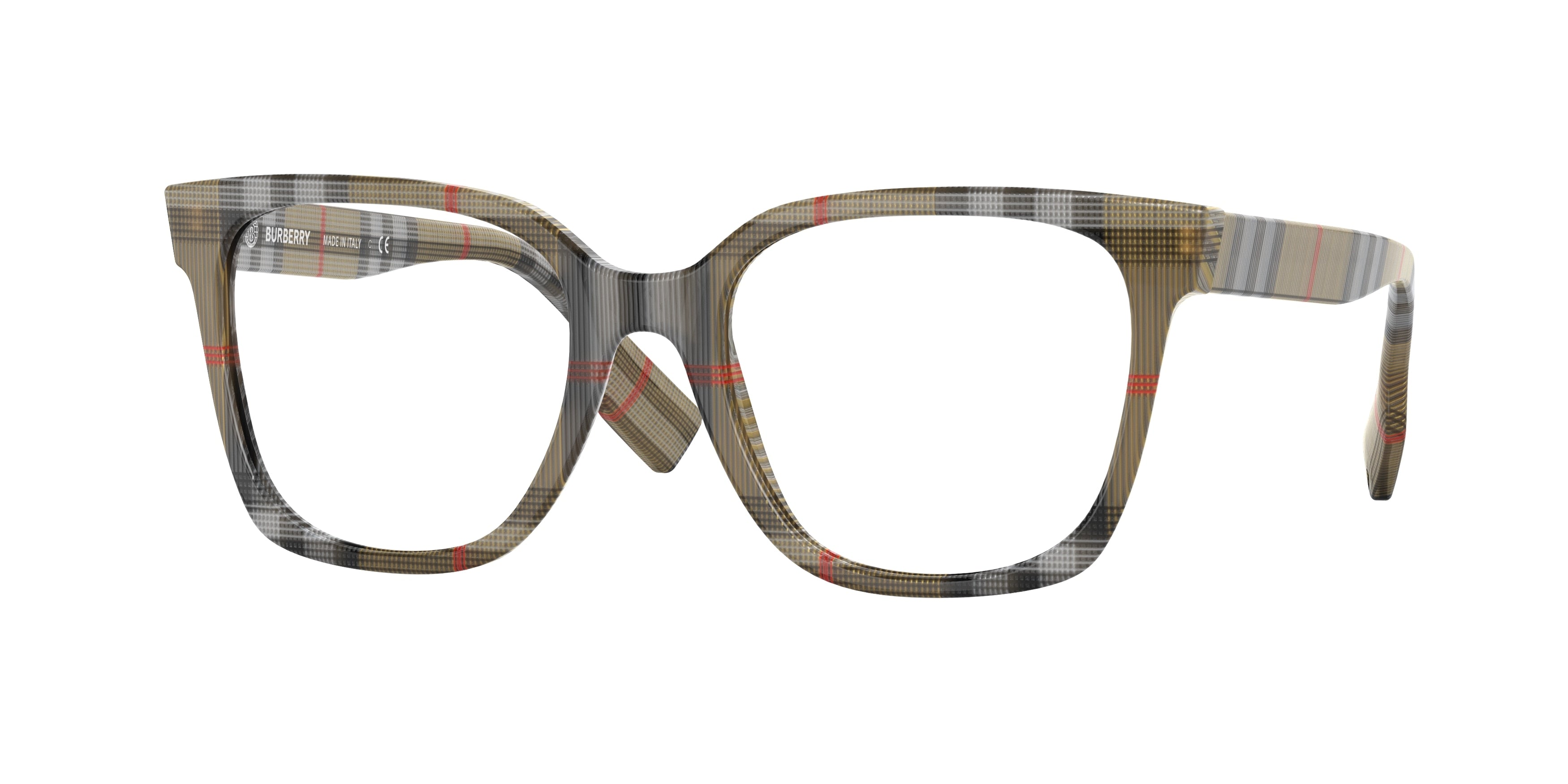 Burberry EVELYN BE2347 Square Eyeglasses  3944-Vintage Check 52-140-19 - Color Map Brown