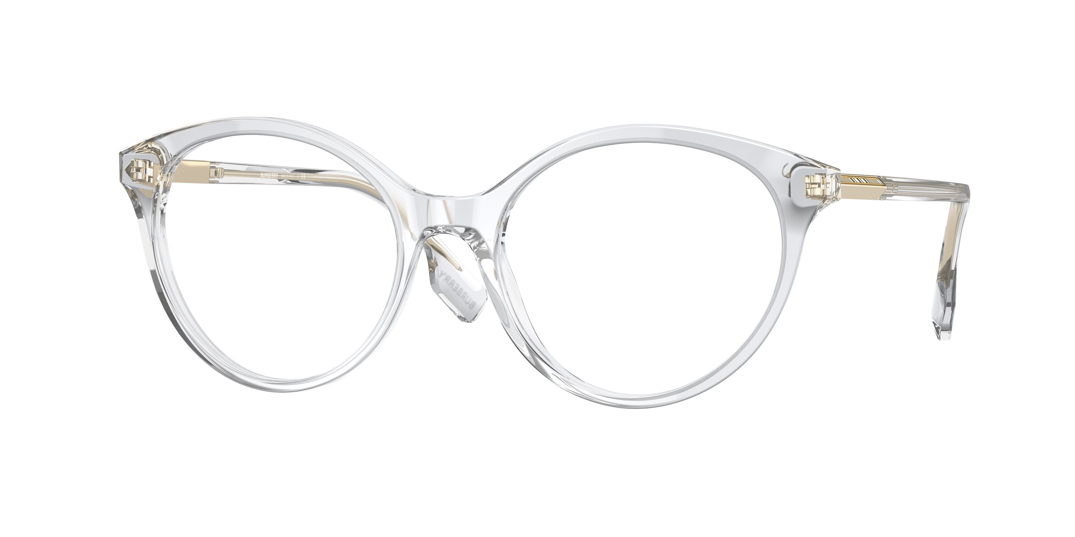 Burberry JEAN BE2349 Round Eyeglasses  3024-Transparent 51-140-18 - Color Map Transparent