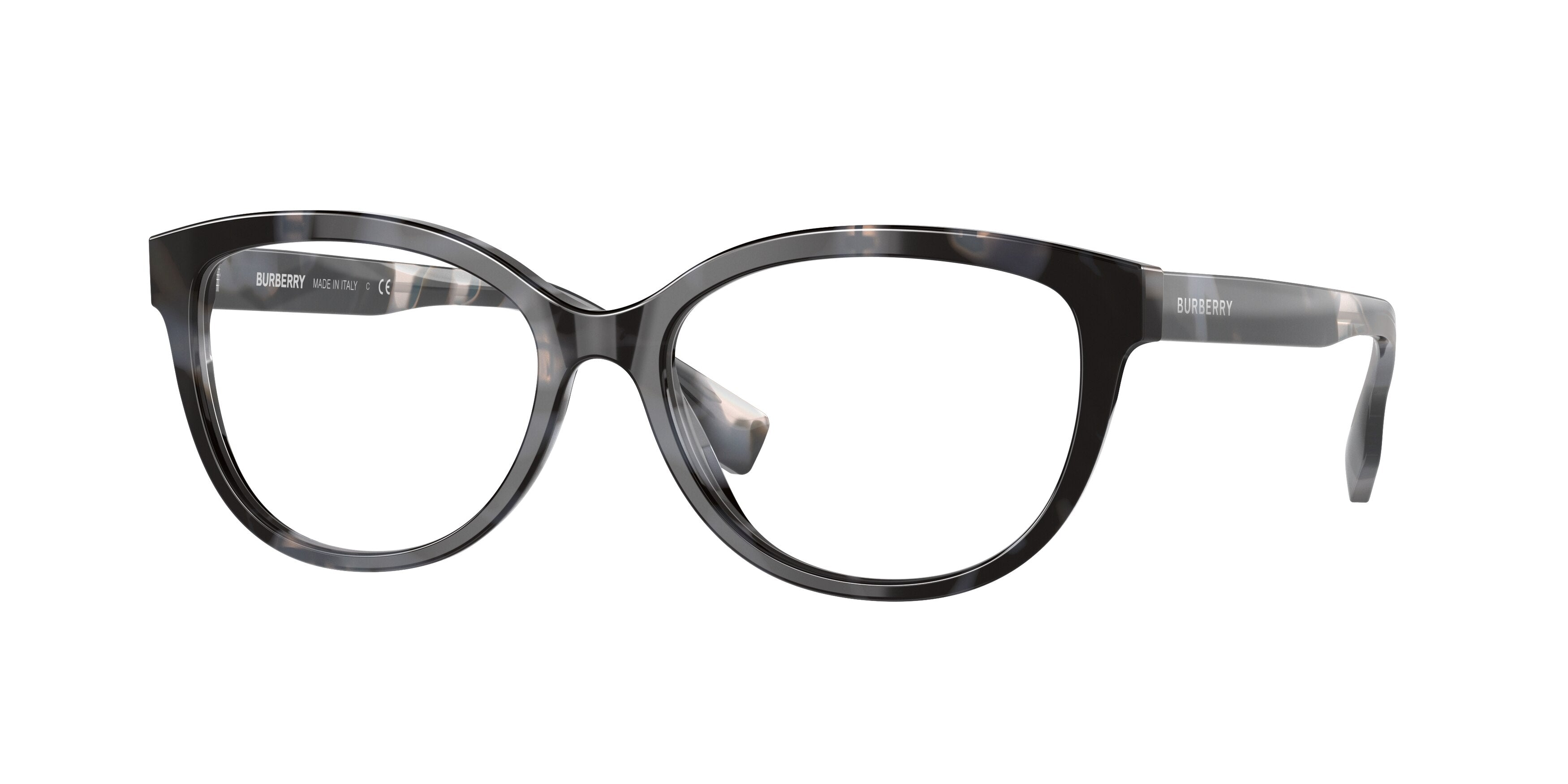 Burberry ESME BE2357 Square Eyeglasses  3983-Top Check/Striped Havana 54-140-16 - Color Map Tortoise