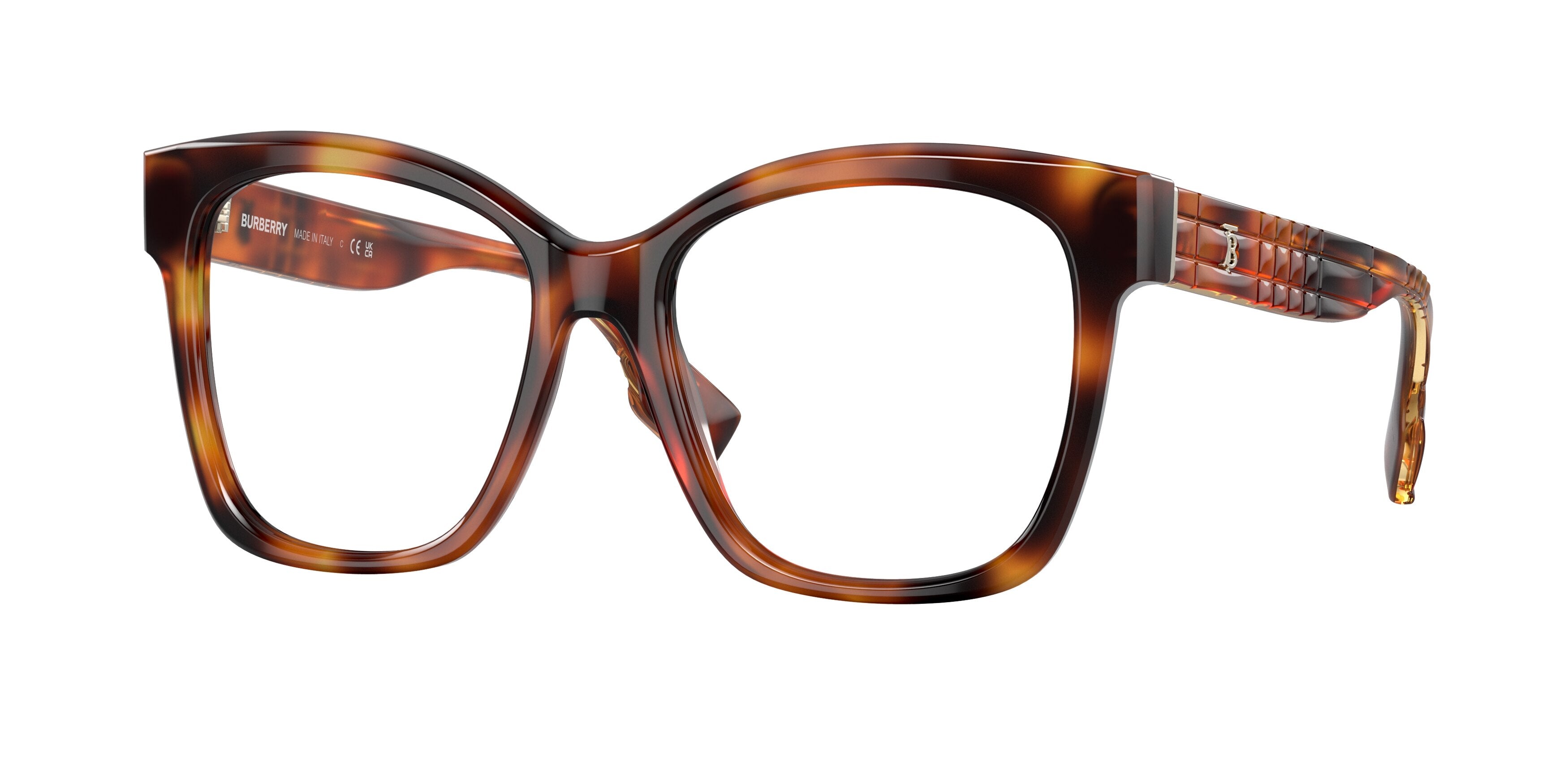 Burberry SYLVIE BE2363F Square Eyeglasses  3316-Light Havana 53-140-17 - Color Map Tortoise