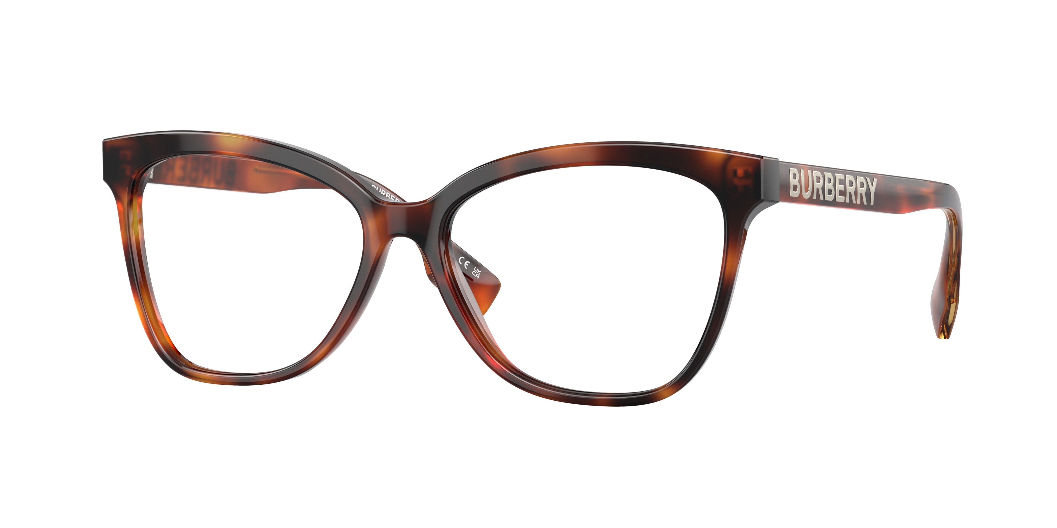Burberry GRACE BE2364 Cat Eye Eyeglasses  3316-Light Havana 54-140-15 - Color Map Tortoise