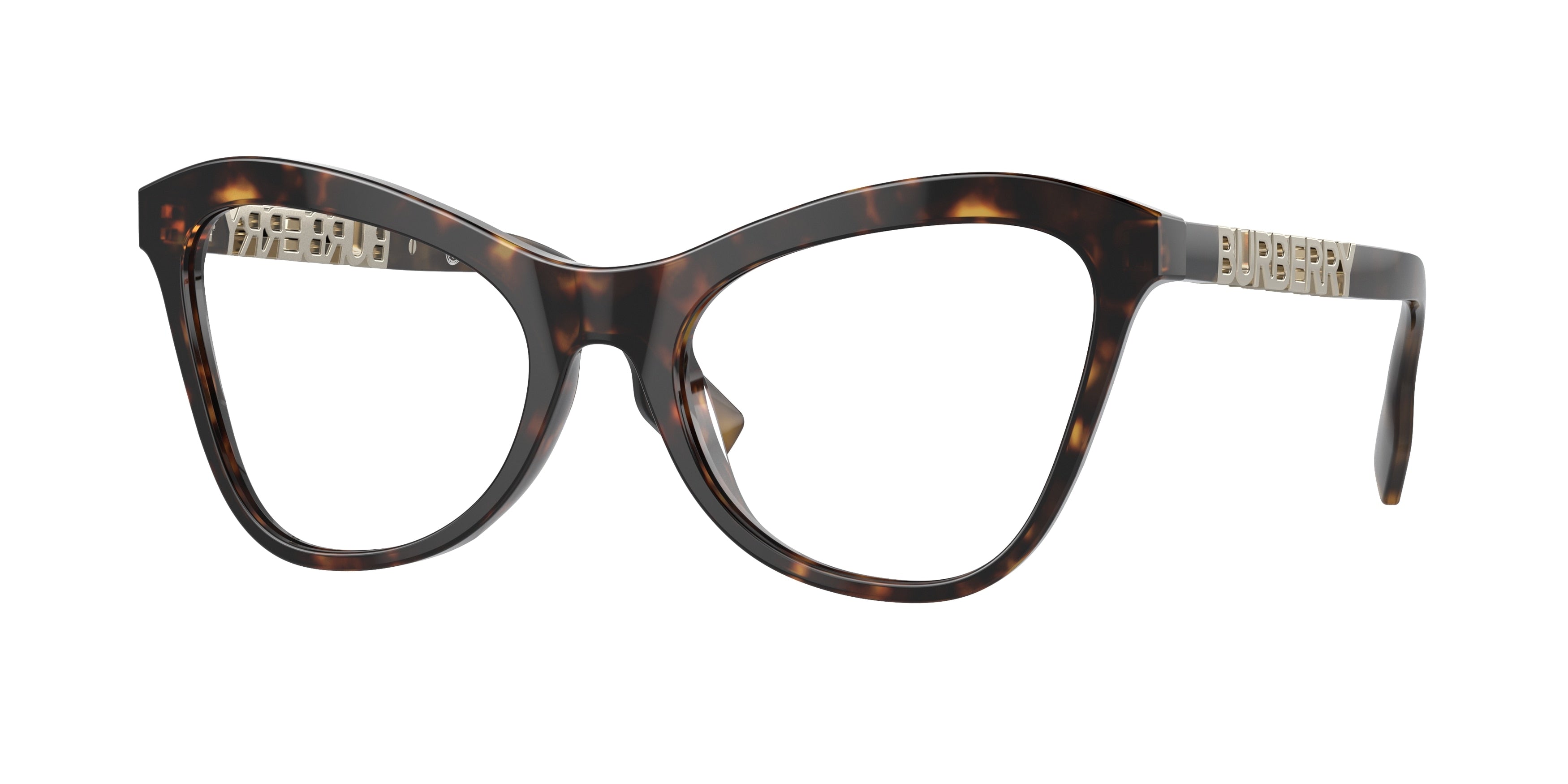 Burberry ANGELICA BE2373U Cat Eye Eyeglasses  3002-Dark Havana 54-140-19 - Color Map Brown