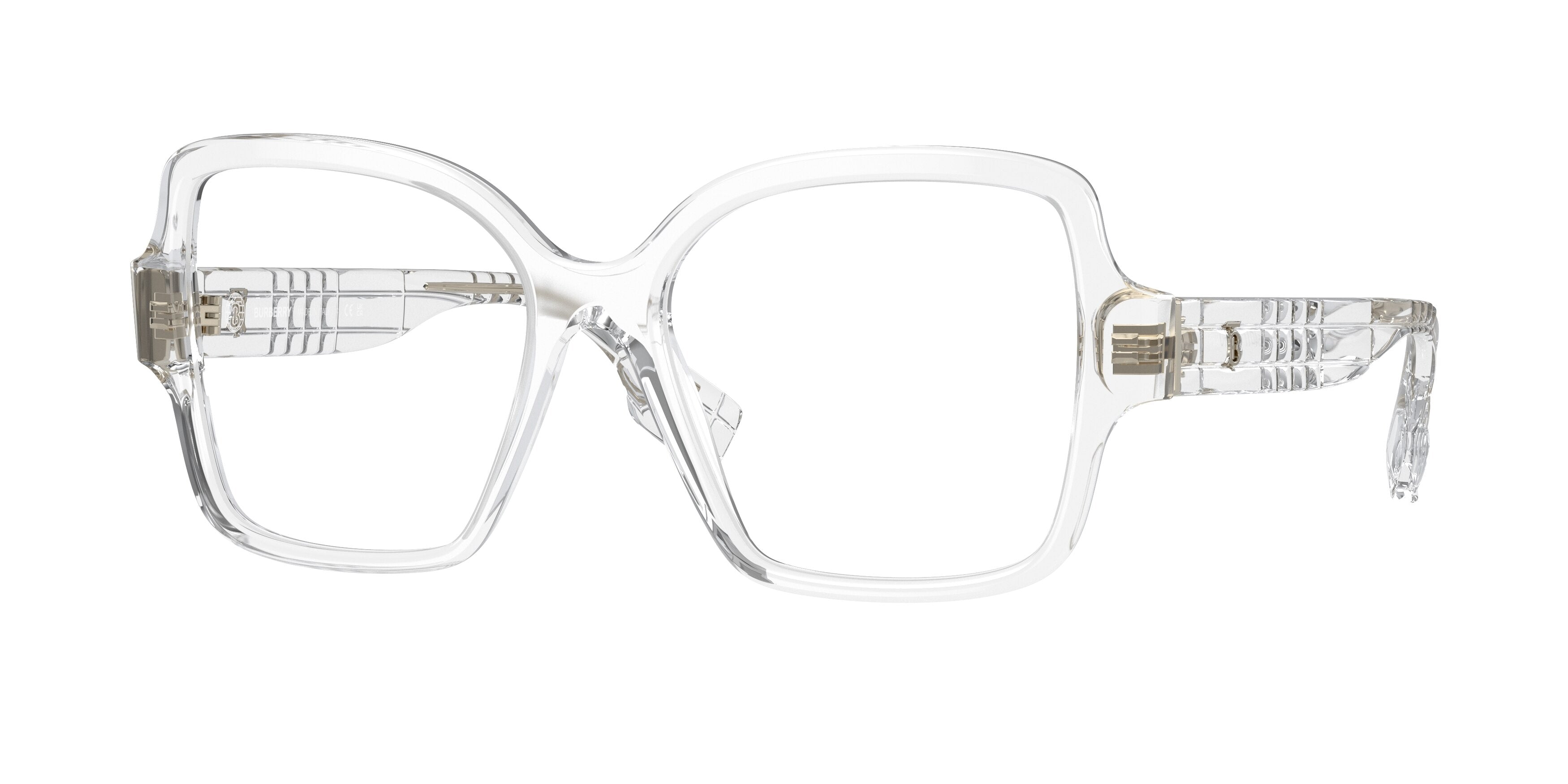 Burberry BE2374F Square Eyeglasses  3024-Transparent 54-140-17 - Color Map Transparent