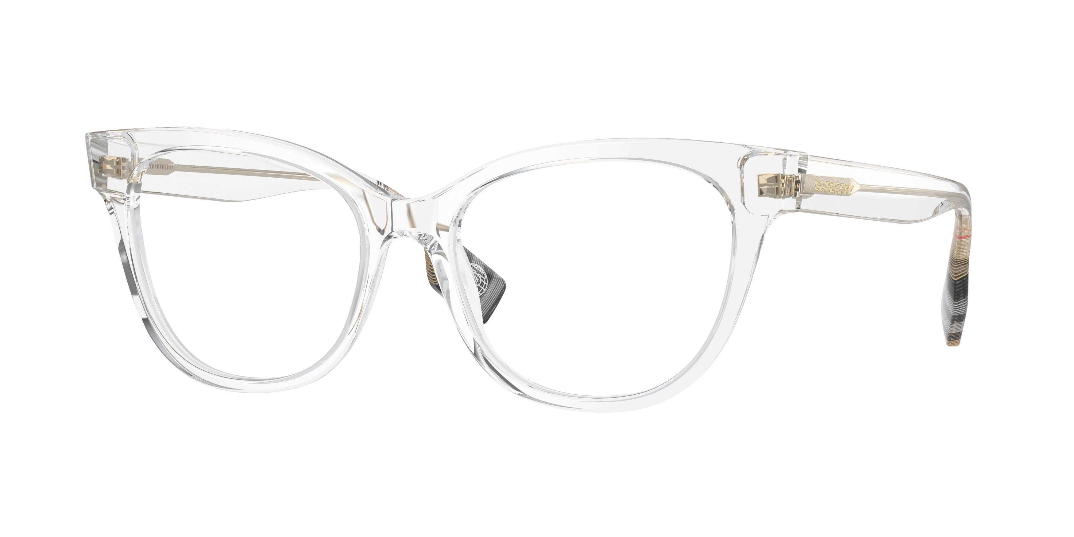 Burberry EVELYN BE2375F Cat Eye Eyeglasses  3024-Transparent 53-140-17 - Color Map Transparent