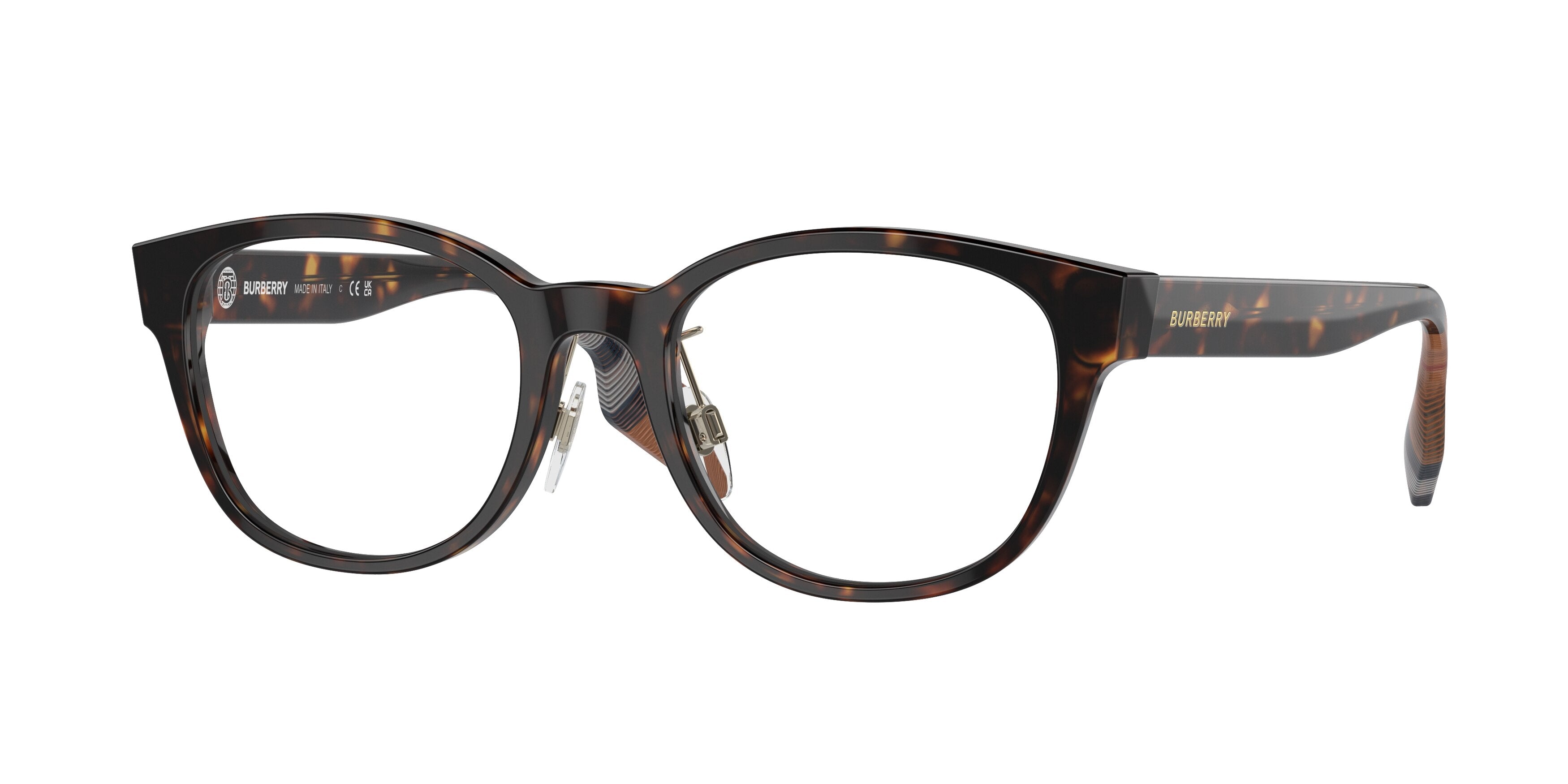 Burberry PEYTON BE2381D Square Eyeglasses  3002-Dark Havana 51-140-19 - Color Map Brown
