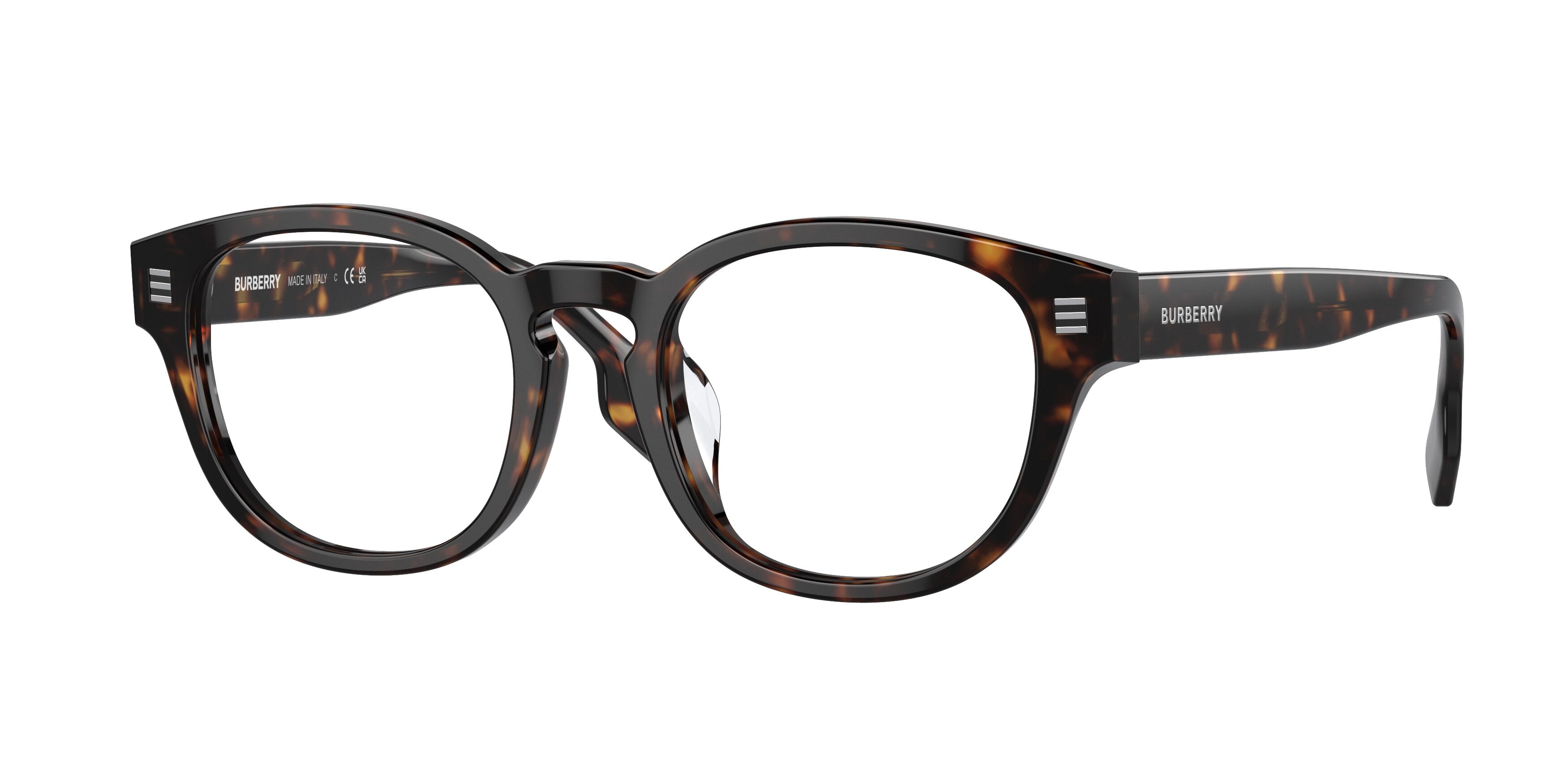 Burberry AUBREY BE2382D Round Eyeglasses  3002-Dark Havana 49-145-19 - Color Map Brown