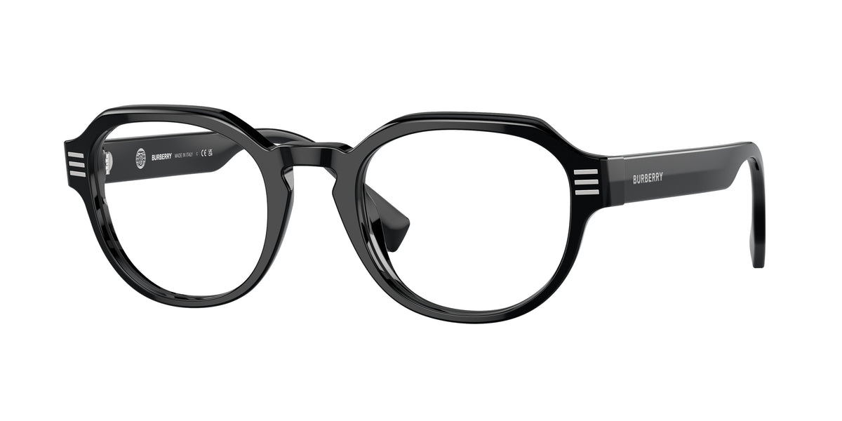 Burberry BE2386 Round Eyeglasses  3001-Black 51-150-22 - Color Map Black