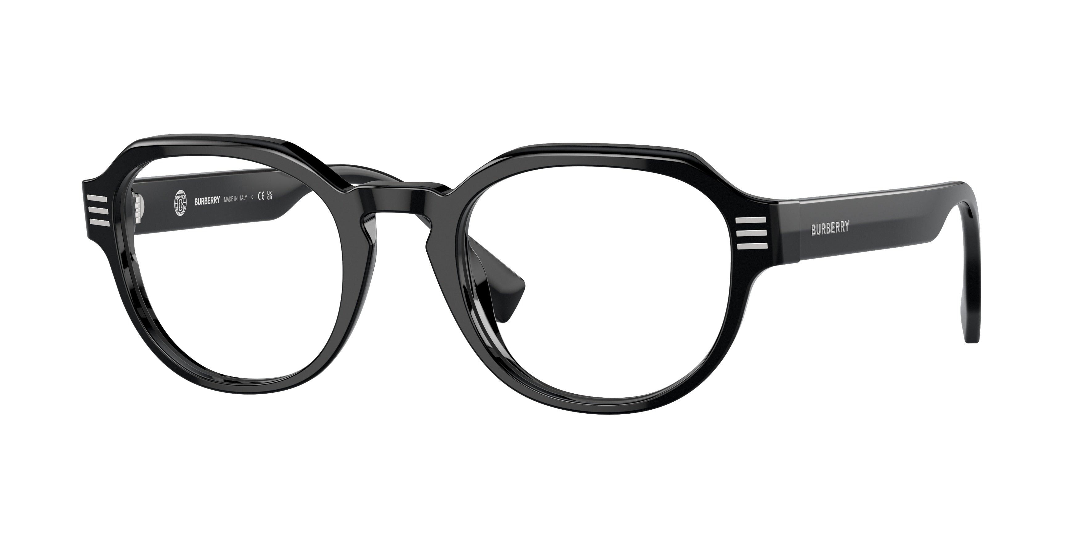 Burberry BE2386 Round Eyeglasses  3001-Black 51-150-22 - Color Map Black