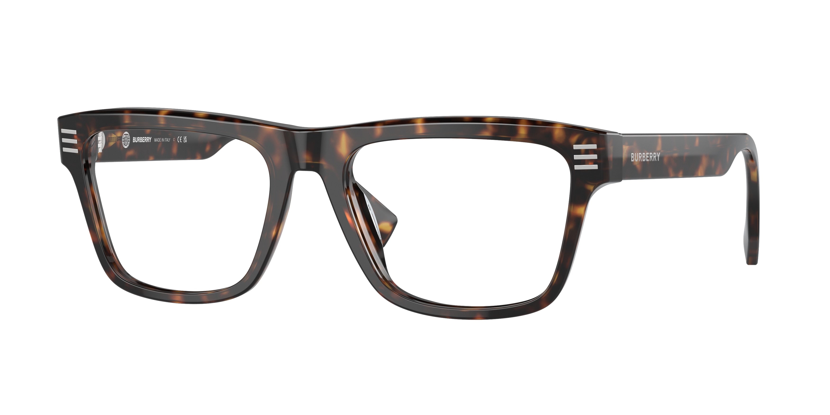 Burberry BE2387 Square Eyeglasses  3002-Dark Havana 55-150-18 - Color Map Brown