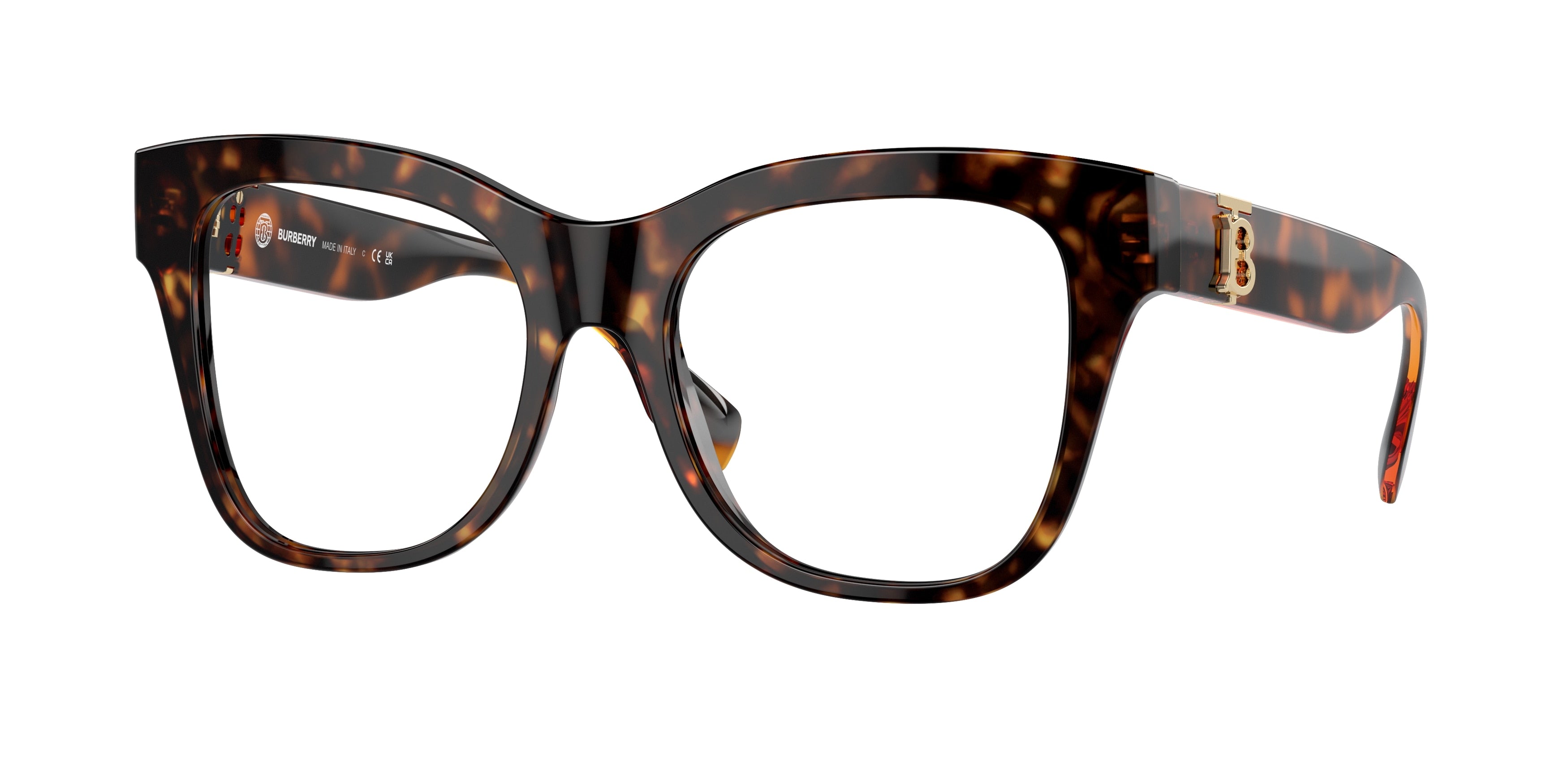 Burberry BE2388 Square Eyeglasses  3002-Dark Havana 52-140-18 - Color Map Brown