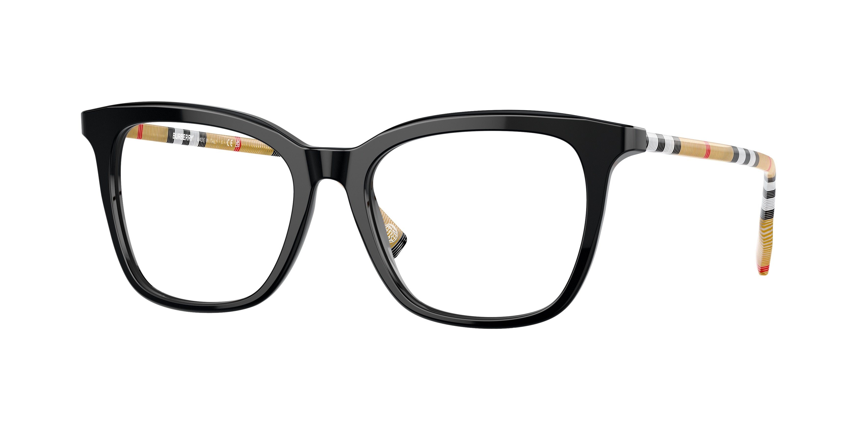 Burberry BE2390 Square Eyeglasses  3853-Black 52-140-17 - Color Map Black