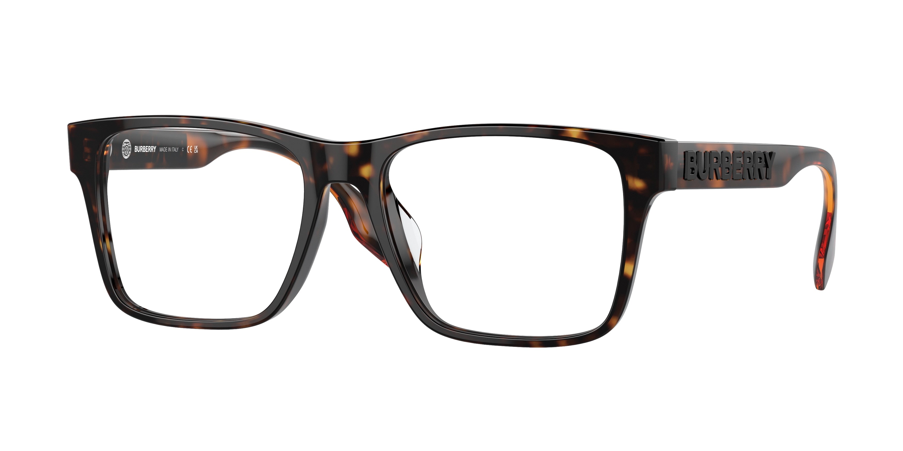 Burberry BE2393D Rectangle Eyeglasses  3002-Dark Havana 55-145-17 - Color Map Brown
