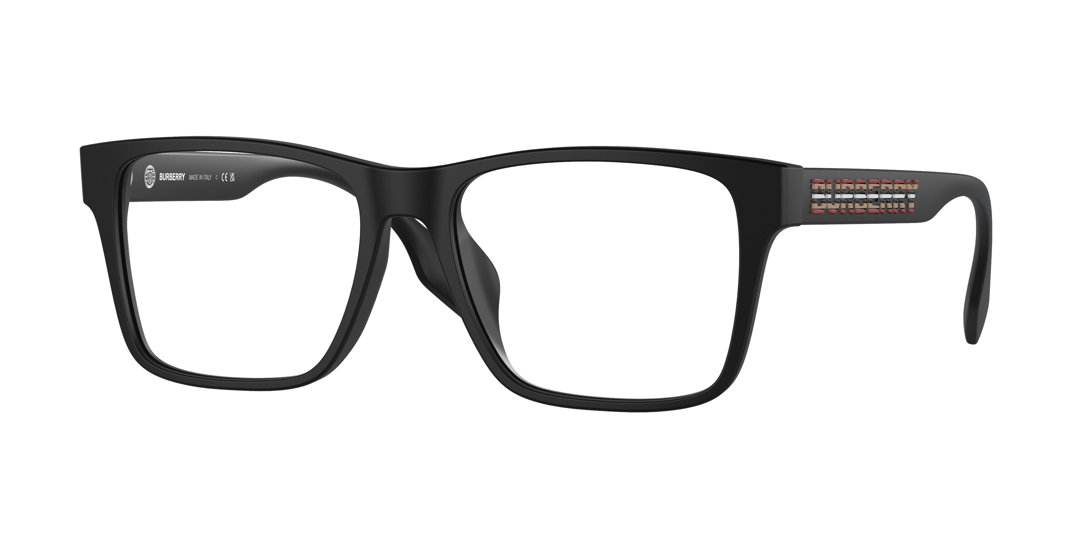 Burberry BE2393D Rectangle Eyeglasses  3464-Matte Black 55-145-17 - Color Map Black
